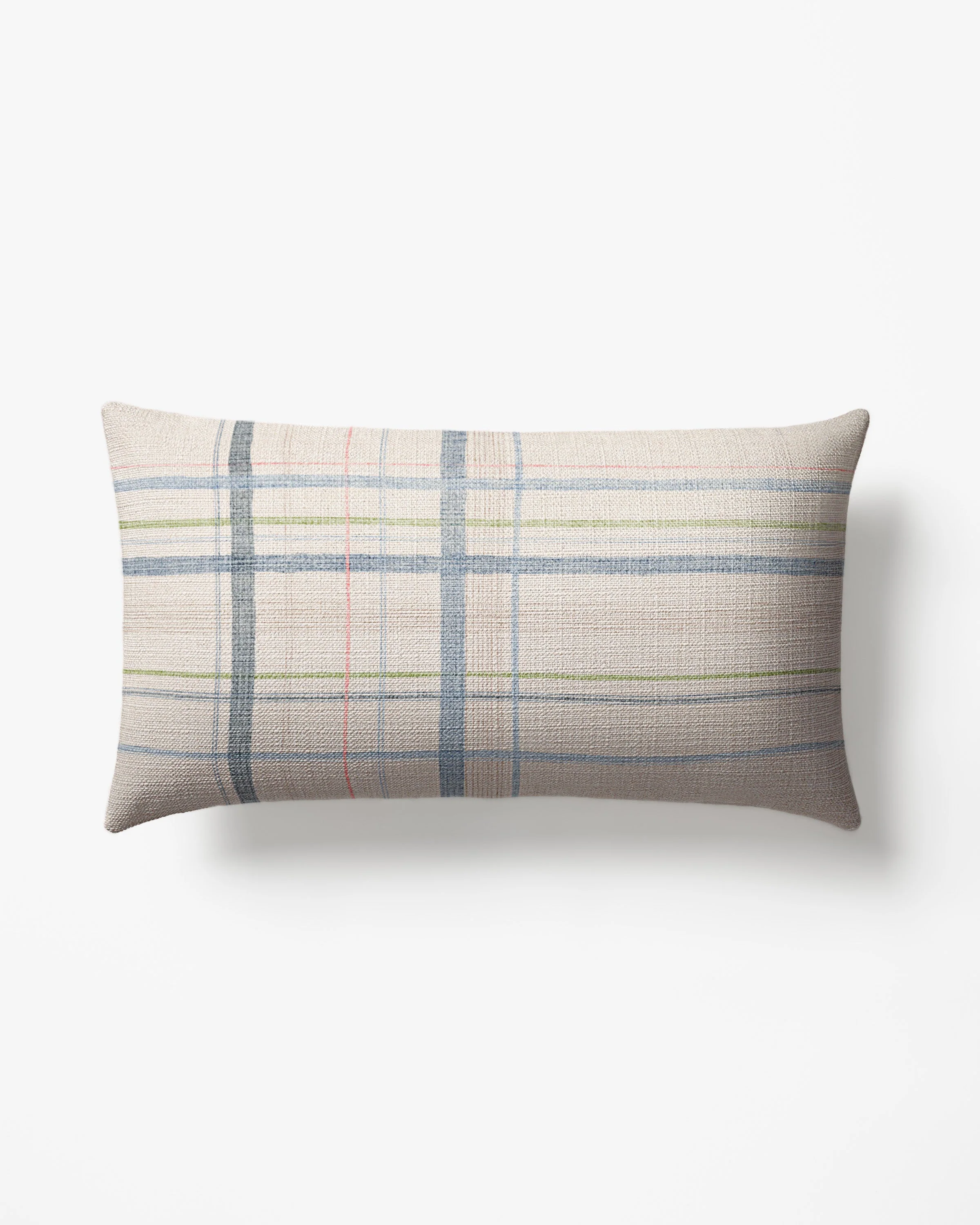 Jules Ivory & Soft Blue Woven Throw Pillow