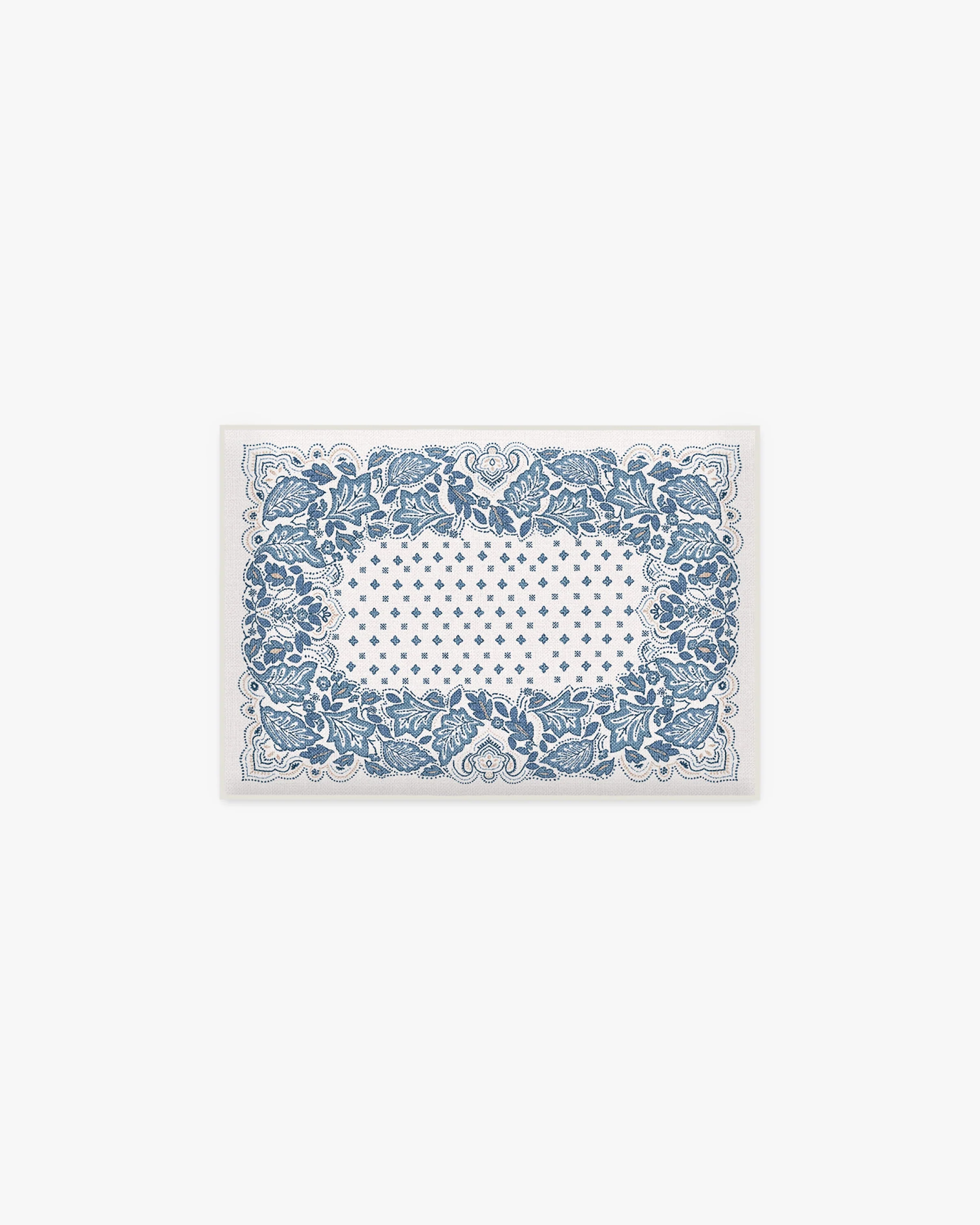 Prato Ivory & Blue Bath Mat