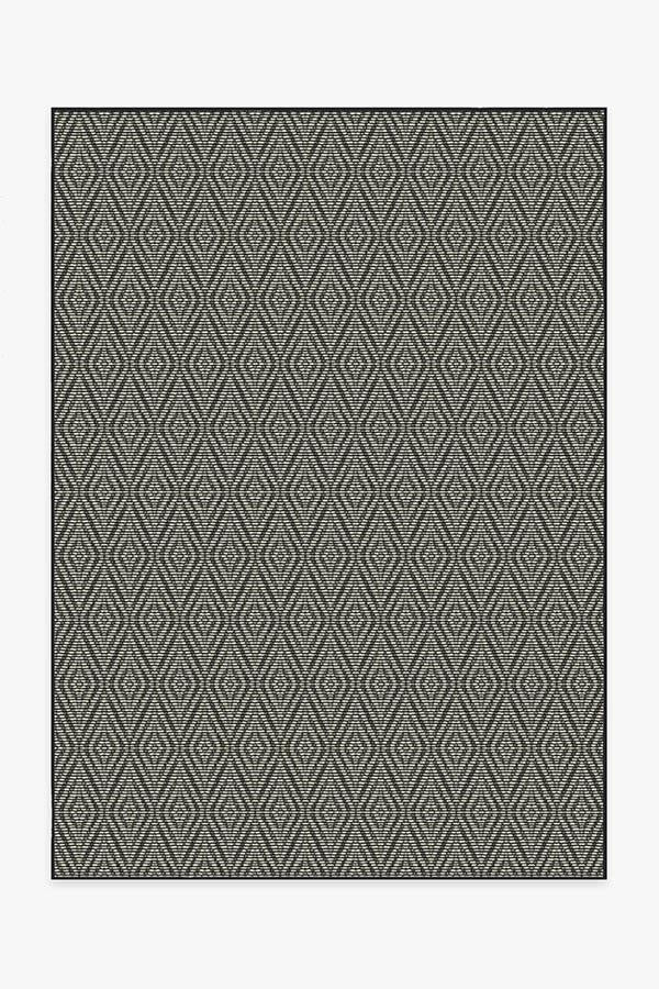 Halo Diamond Black Outdoor Rug
