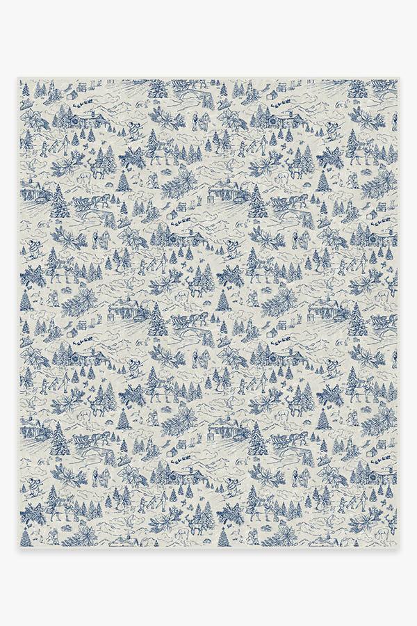 Winter Toile Blue Flatwoven Rug