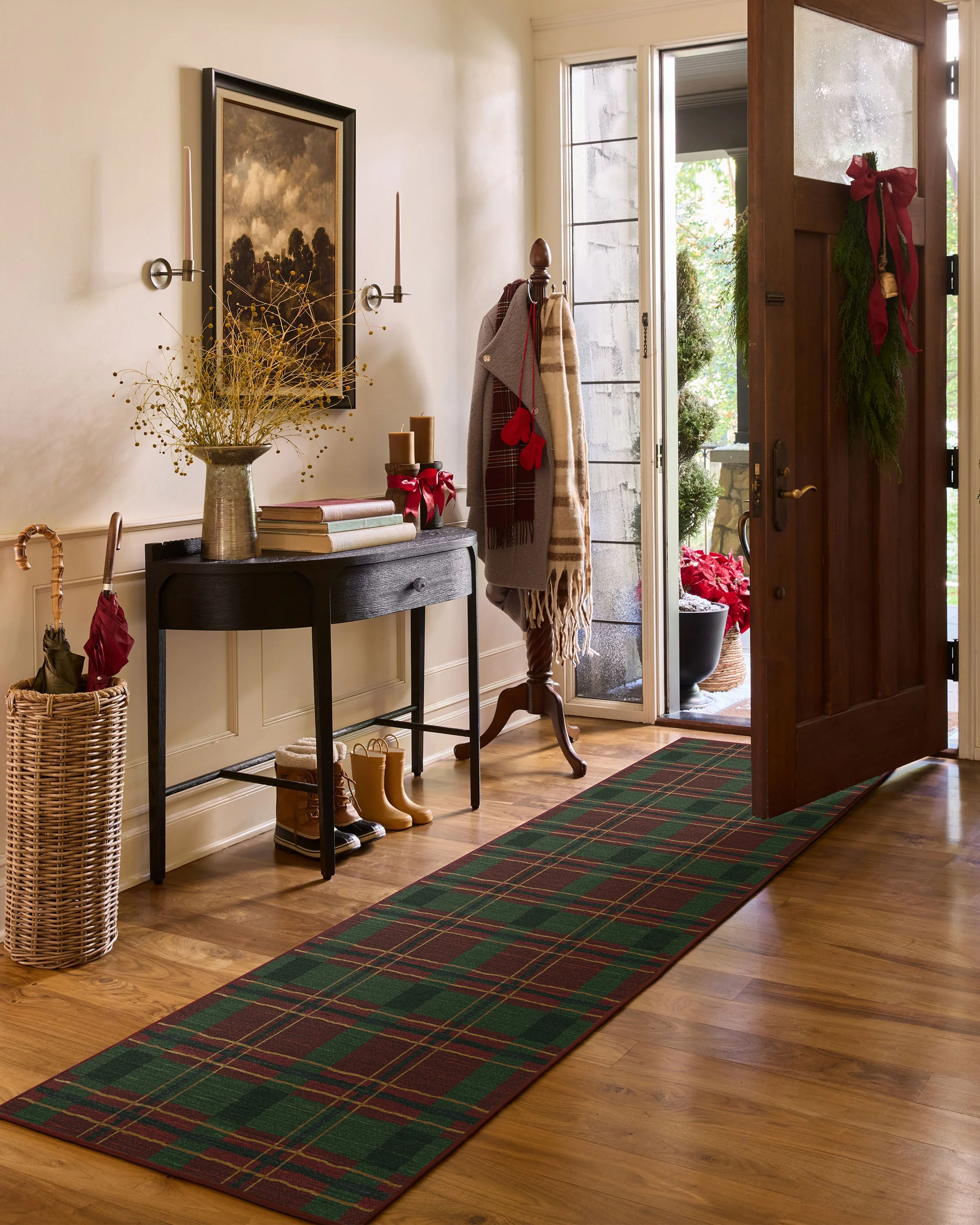 Piper Plaid Burgundy & Green Flatwoven Rug