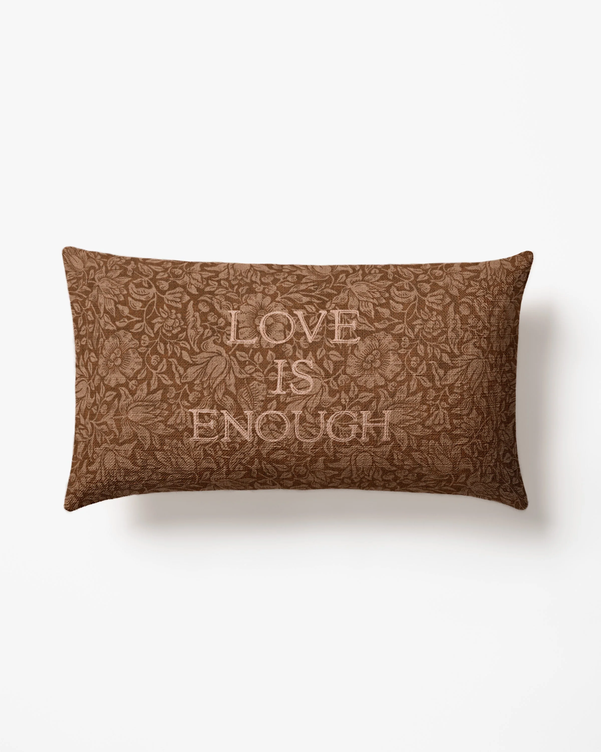 Mallow Vintage Rust Woven Lumbar Throw Pillow by Morris & Co.