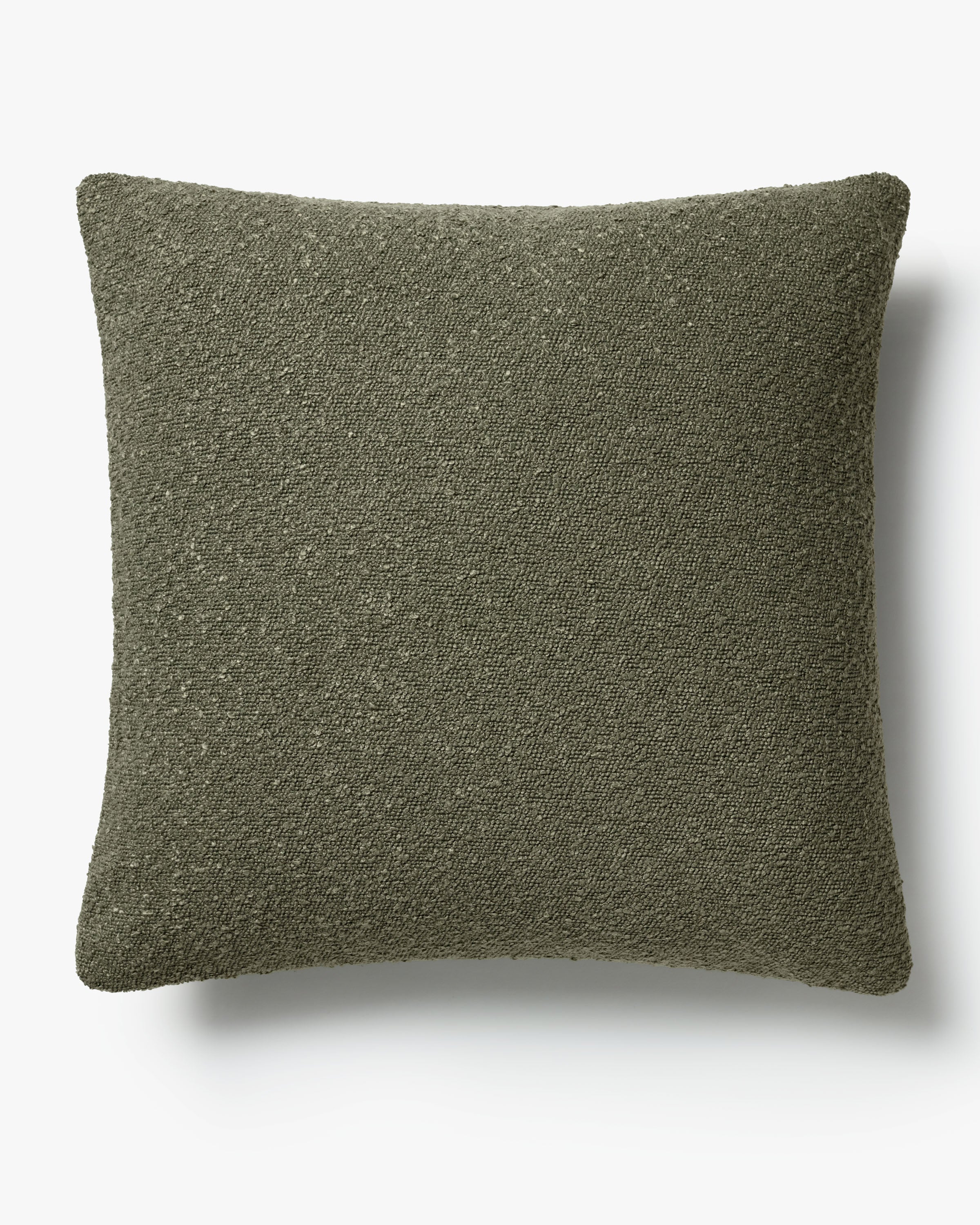 Olive Green Boucle Throw Pillow