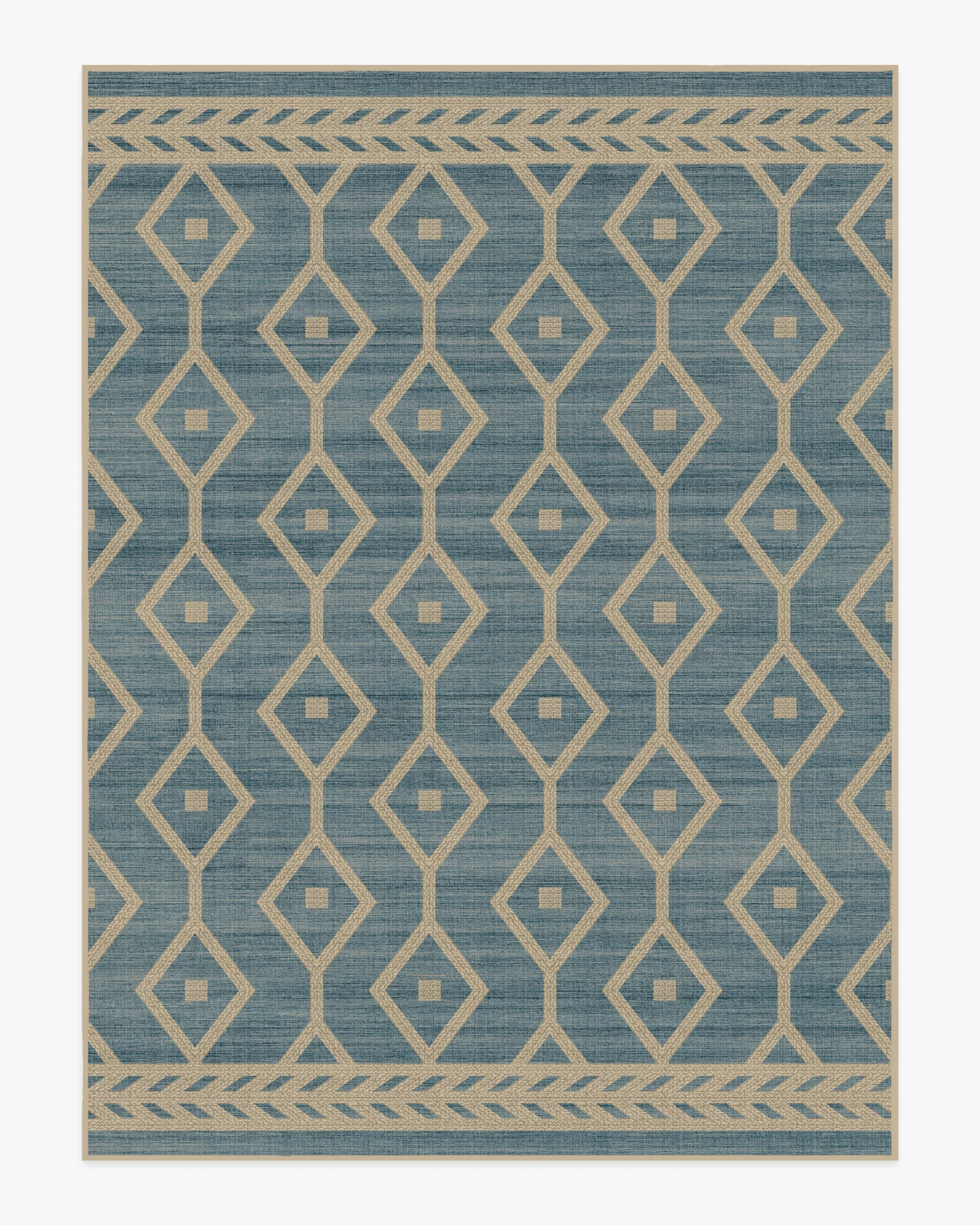 Newport Slate Blue Re-Jute Rug by Gray Malin