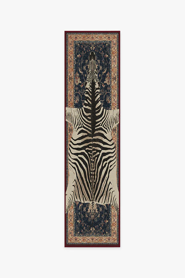 On Safari Sapphire Flatwoven Rug by Iris Apfel