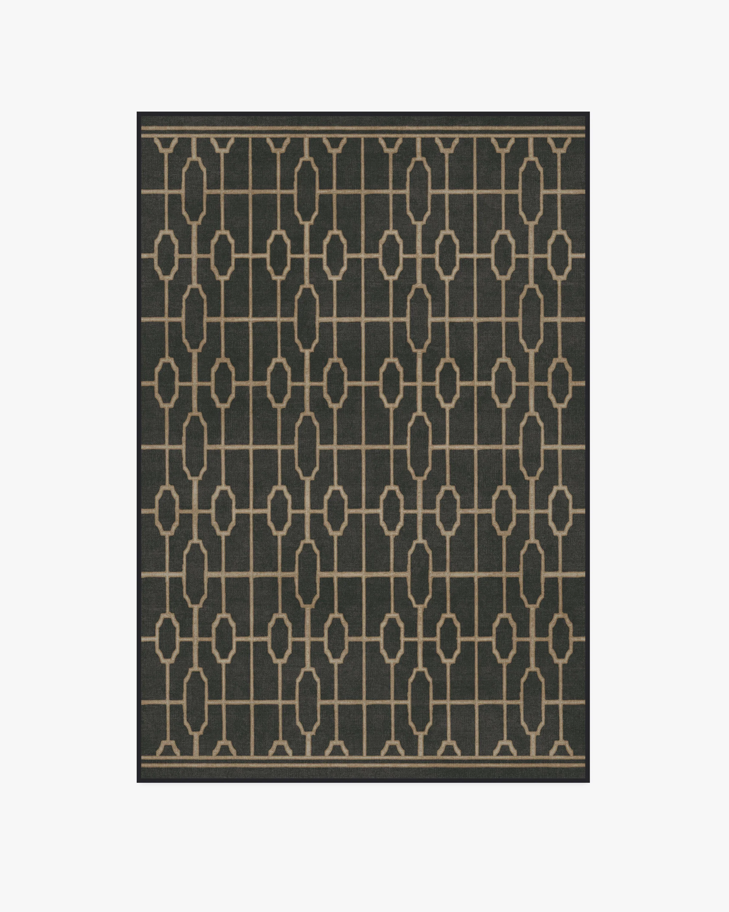 Diana Trellis Black & Gold Flatwoven Rug by The Hiltons
