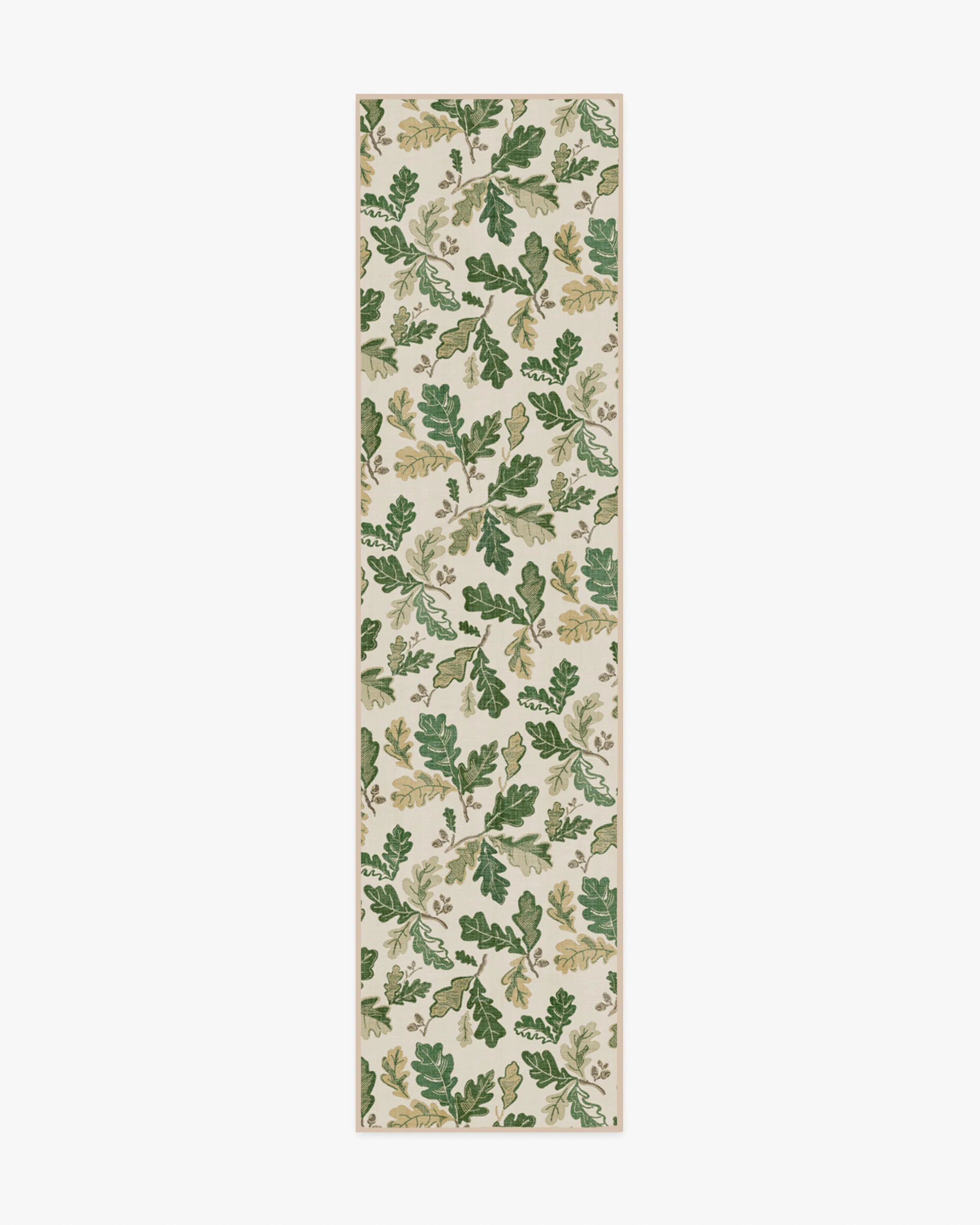Oak Leaves Green Flatwoven Rug