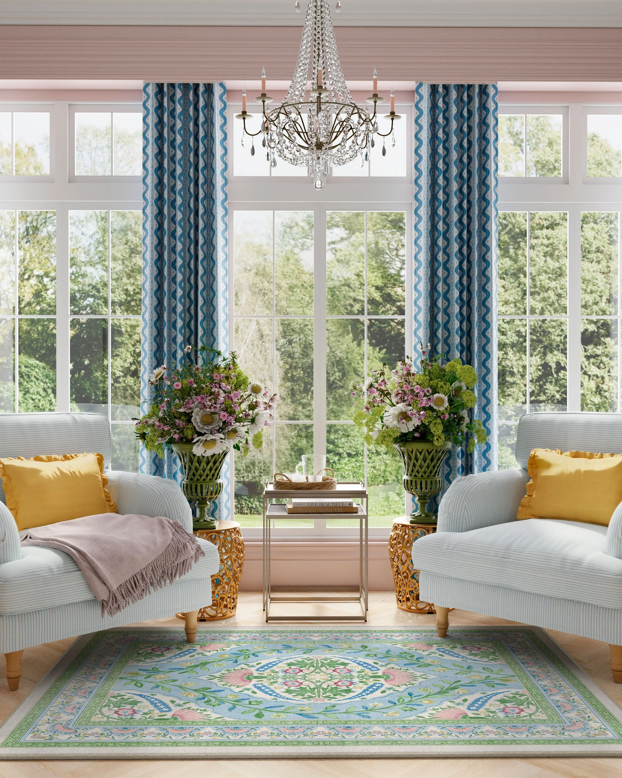 Skye Blue Multicolor Rug by Mrs. Alice