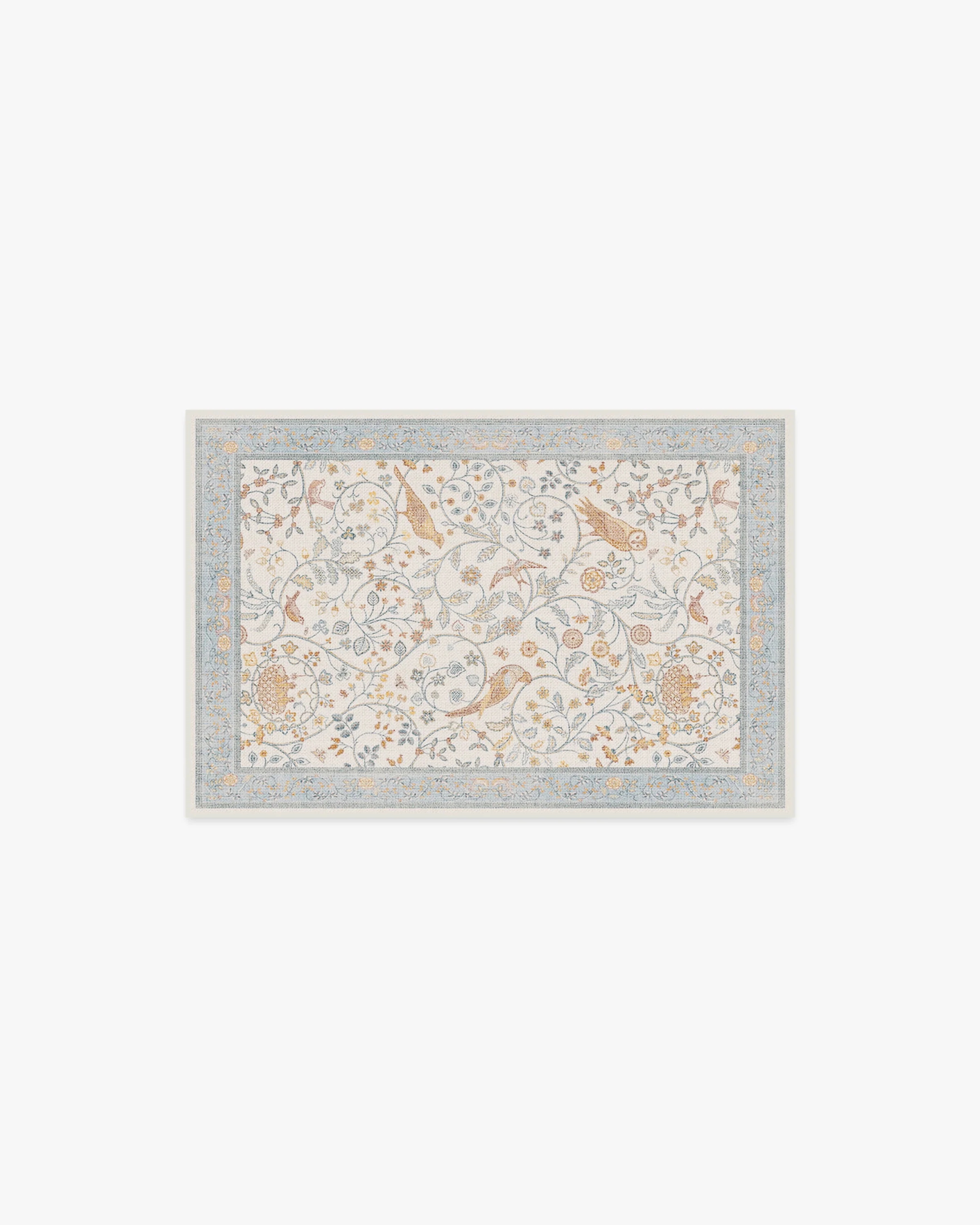 Newill Ivory & Blue Flatwoven Rug by Morris & Co.