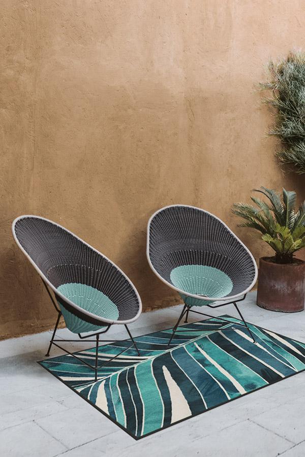 Ombra Teal Outdoor Rug