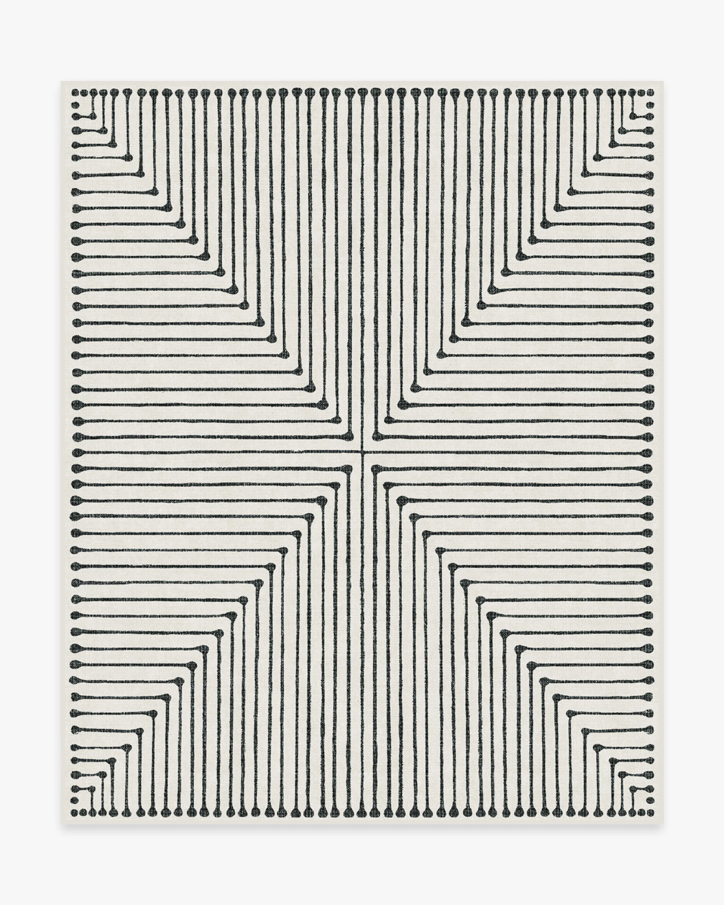 Inkdrop Black & Ivory Rug by Jonathan Adler