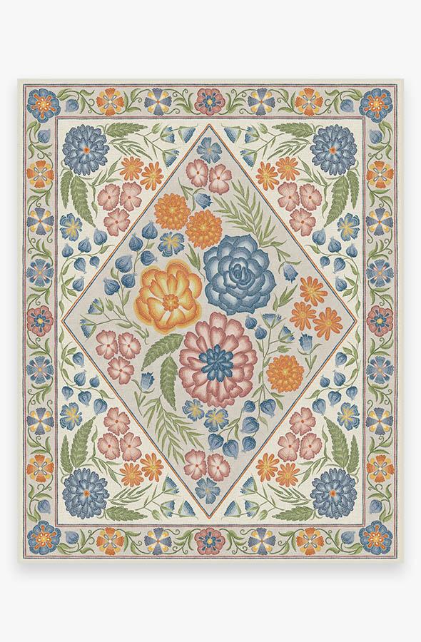 Prado Blue Bouquet Flatwoven Rug