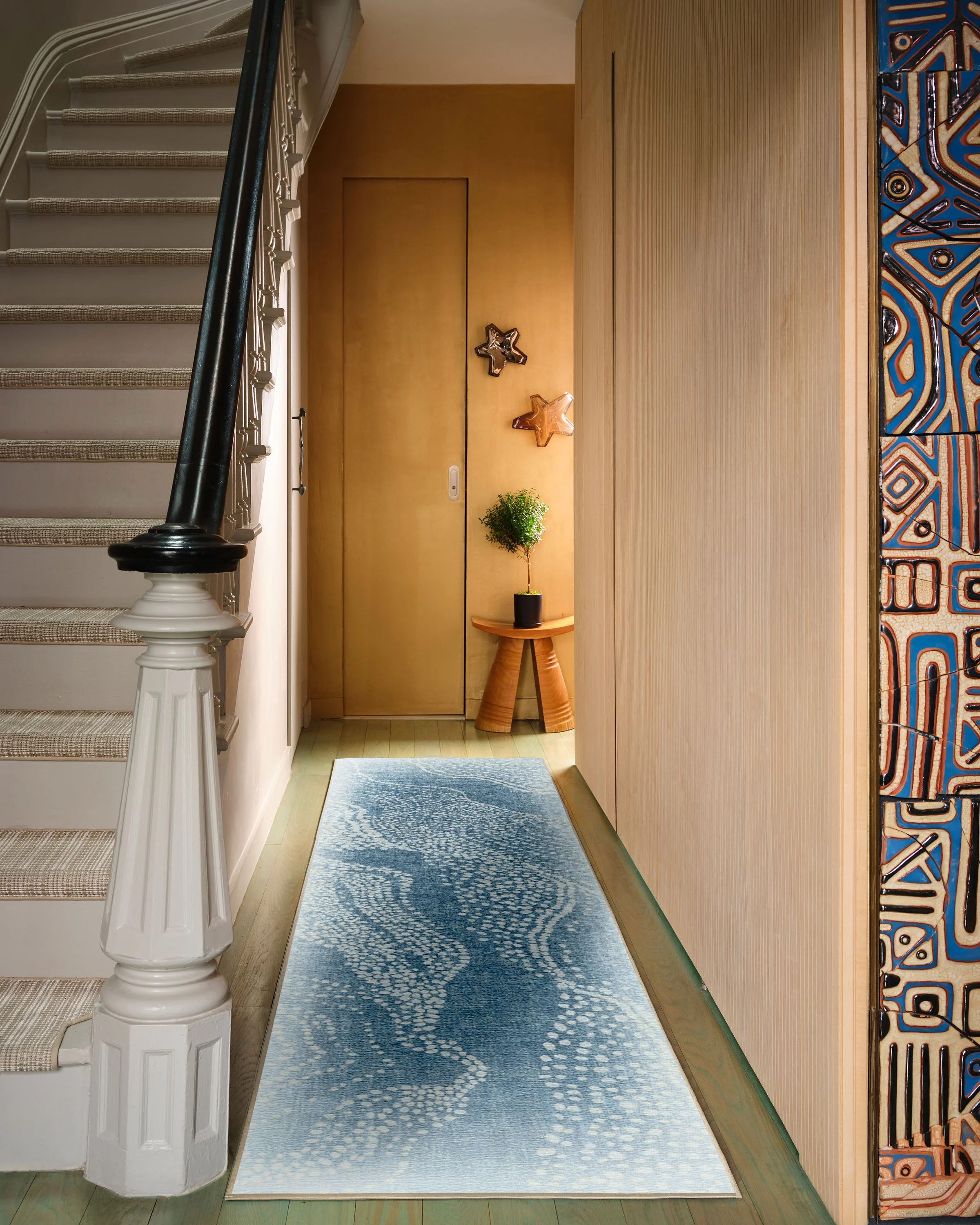 Adorned Soft Blue Rug by Malene Barnett
