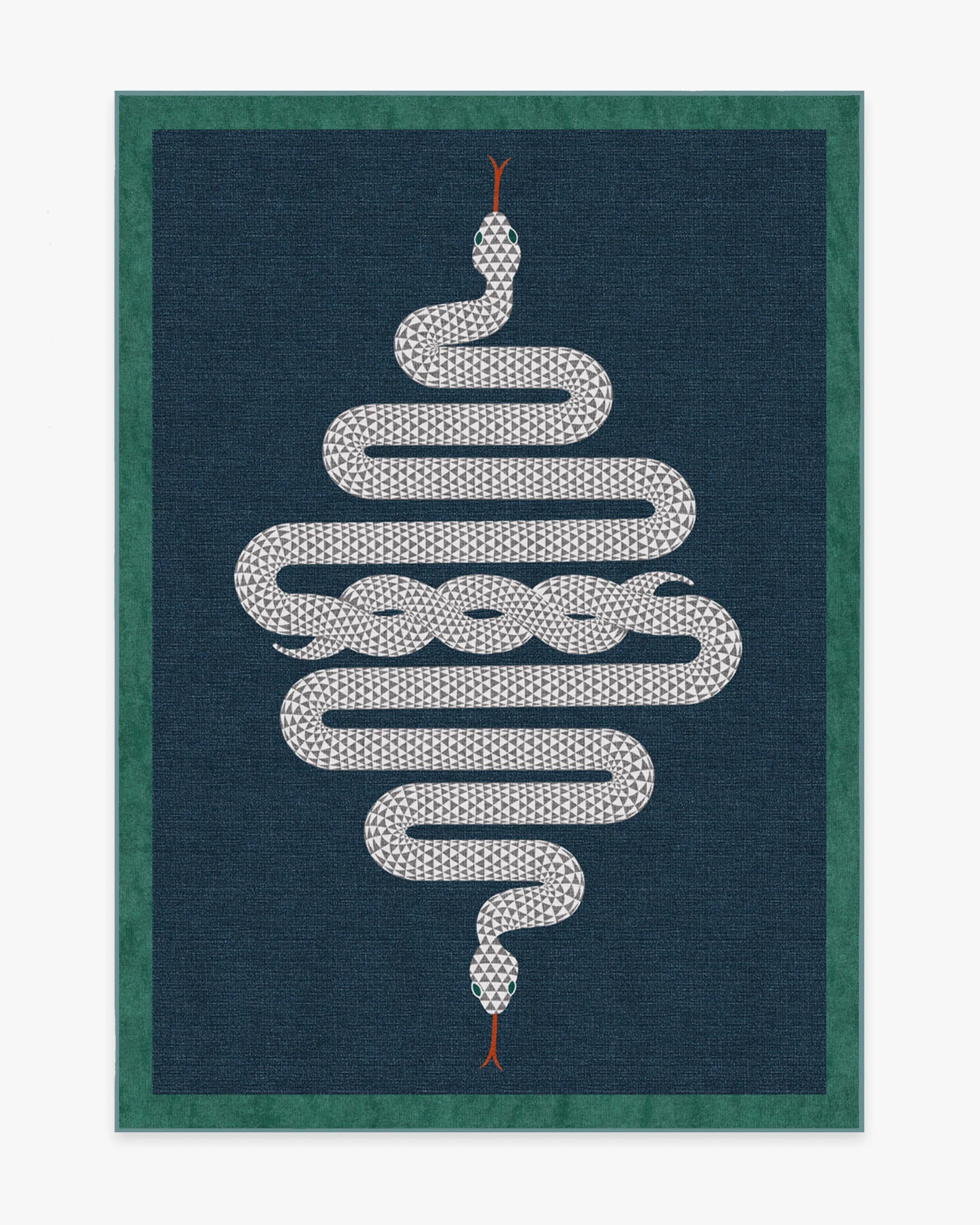 Venom Sapphire Flatwoven Rug by Jonathan Adler