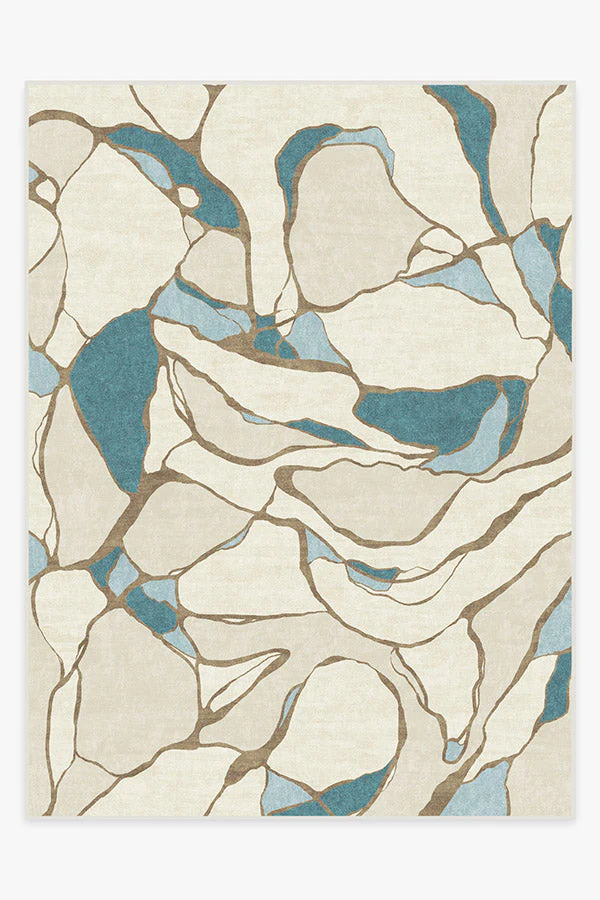 Aude Teal & Ivory Rug by Nina Takesh