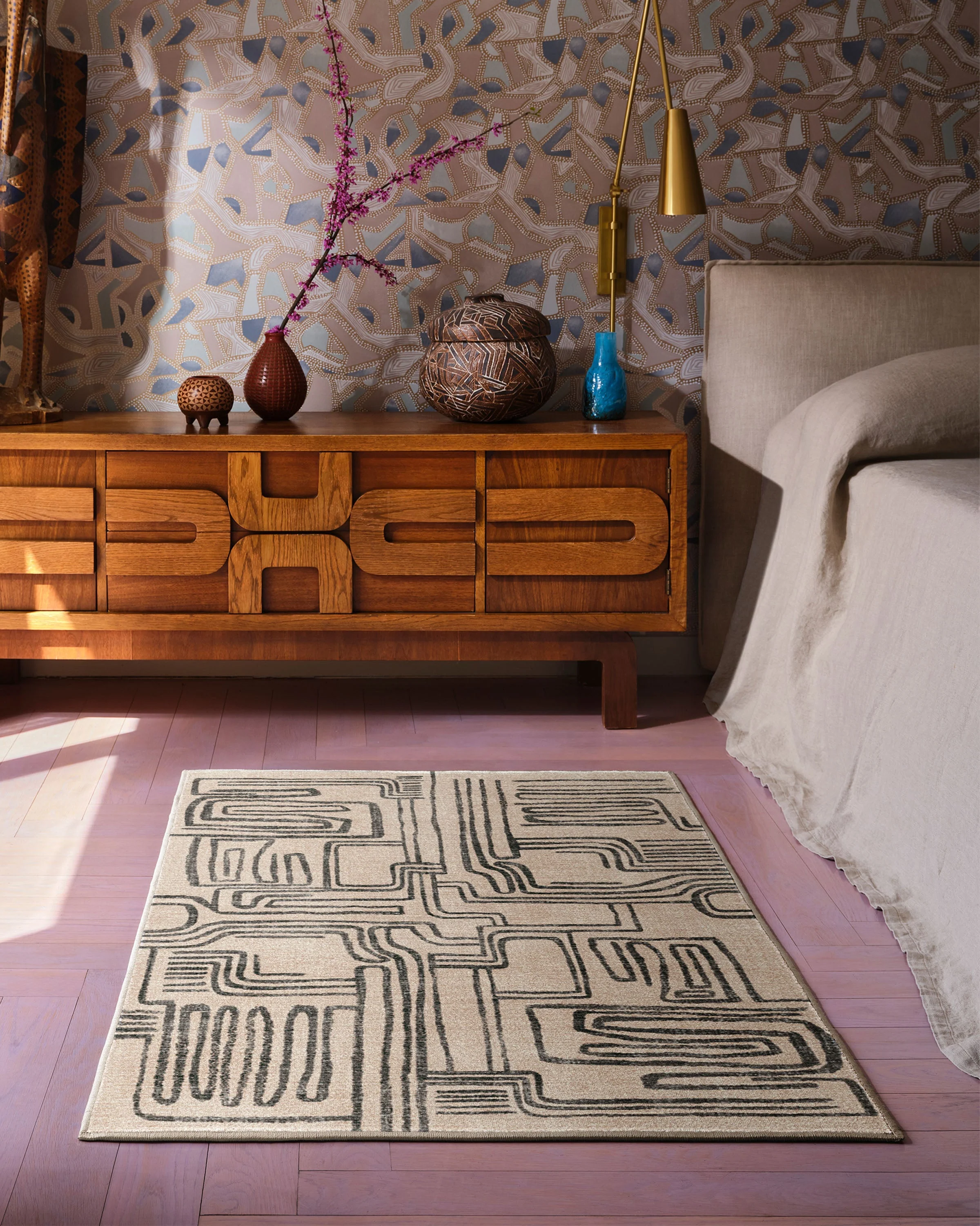 Kassena Black & Ivory Rug by Malene Barnett