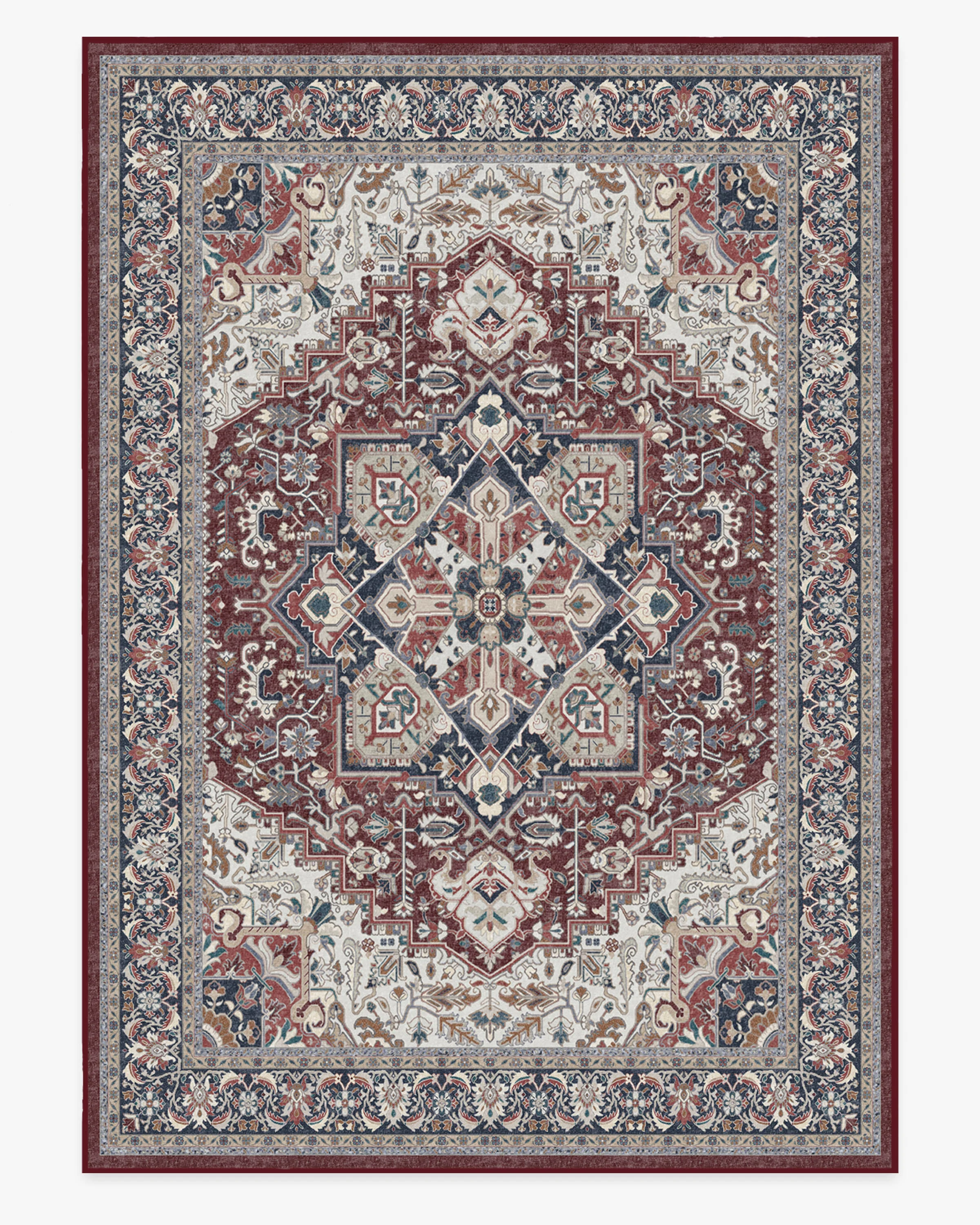 Hendesi Heriz Bordeaux Rug
