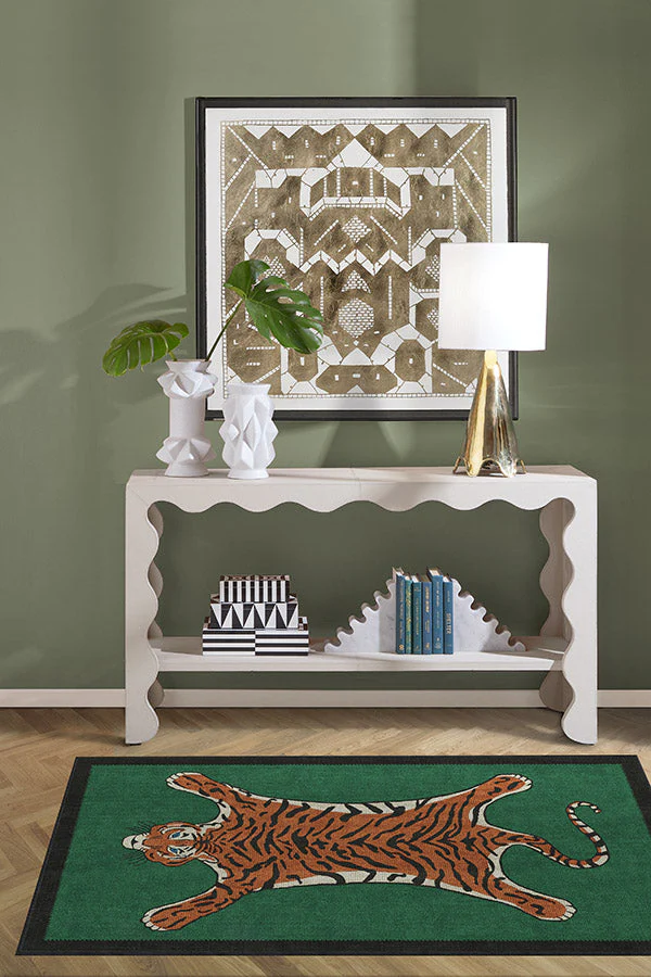 Tiger Emerald Flatwoven Rug by Jonathan Adler