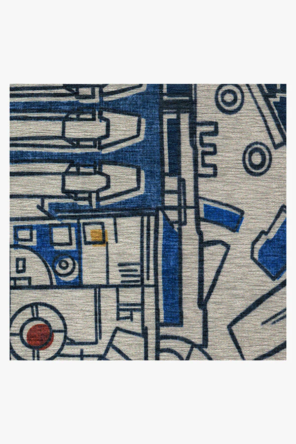 Smugglers Geo R2D2 Blue Flatwoven Rug