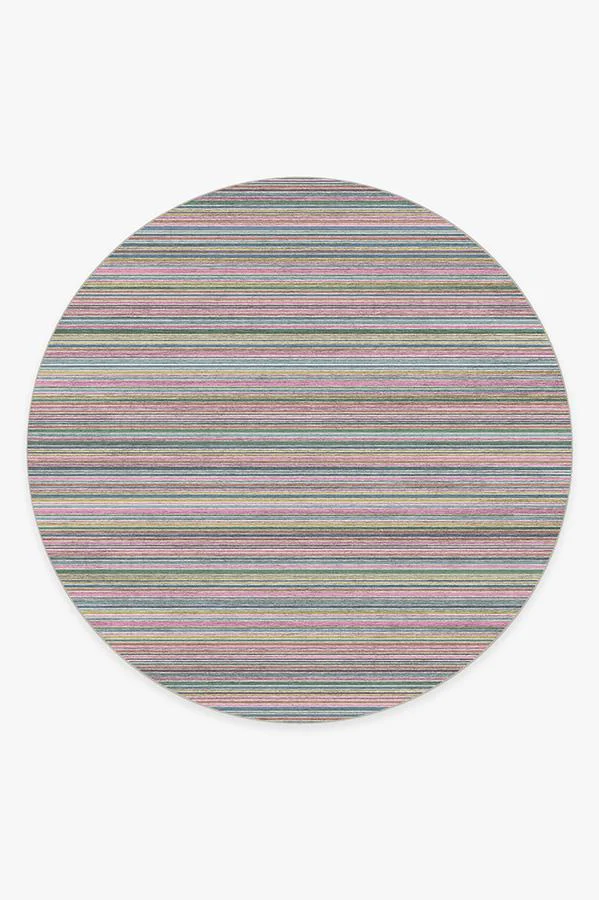 Multi Stripe Polychrome Flatwoven Rug