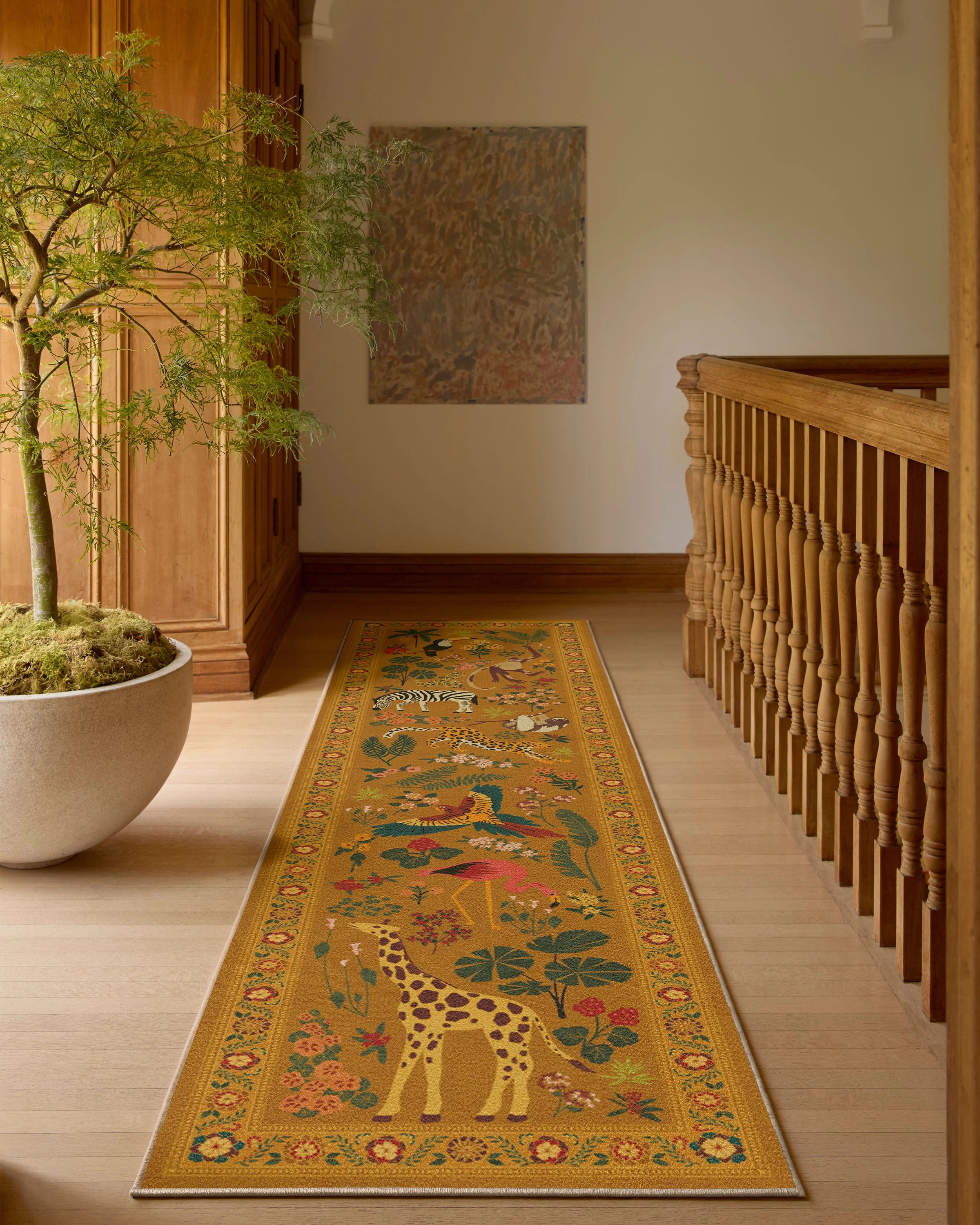 Jingle Jungle Ochre Flatwoven Rug by Iris Apfel