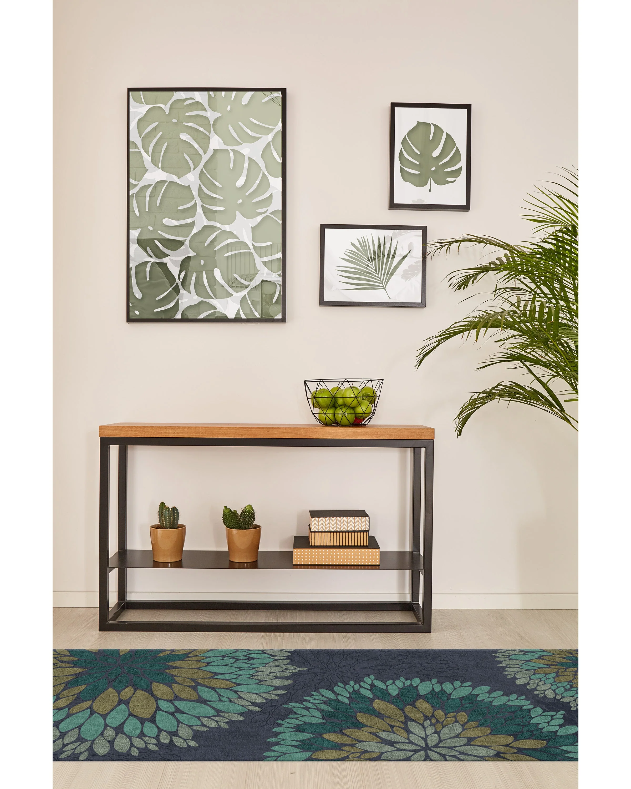 Floral Medallion Navy Rug