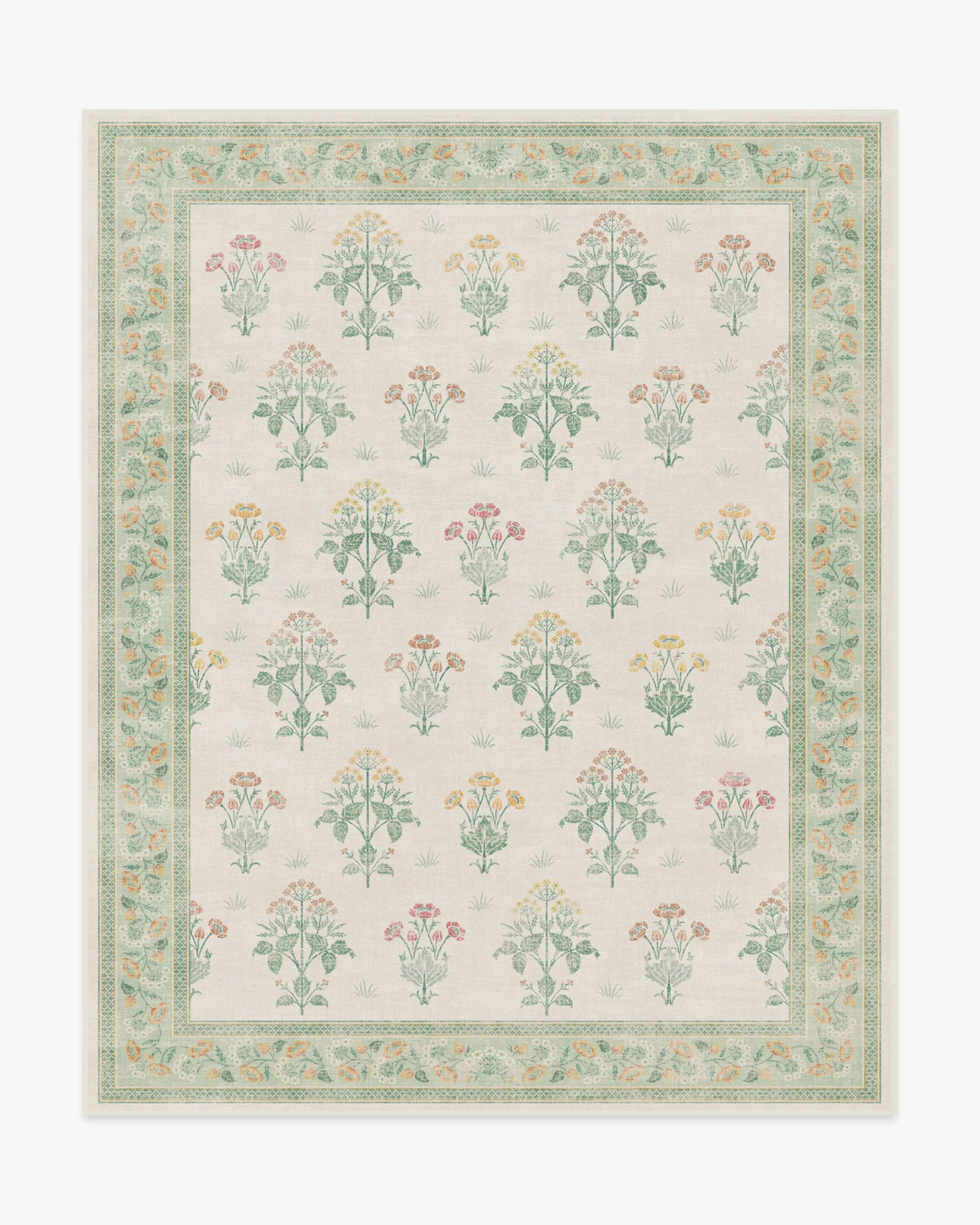 Meadow Sweet Ivory & Green Rug by Morris & Co.