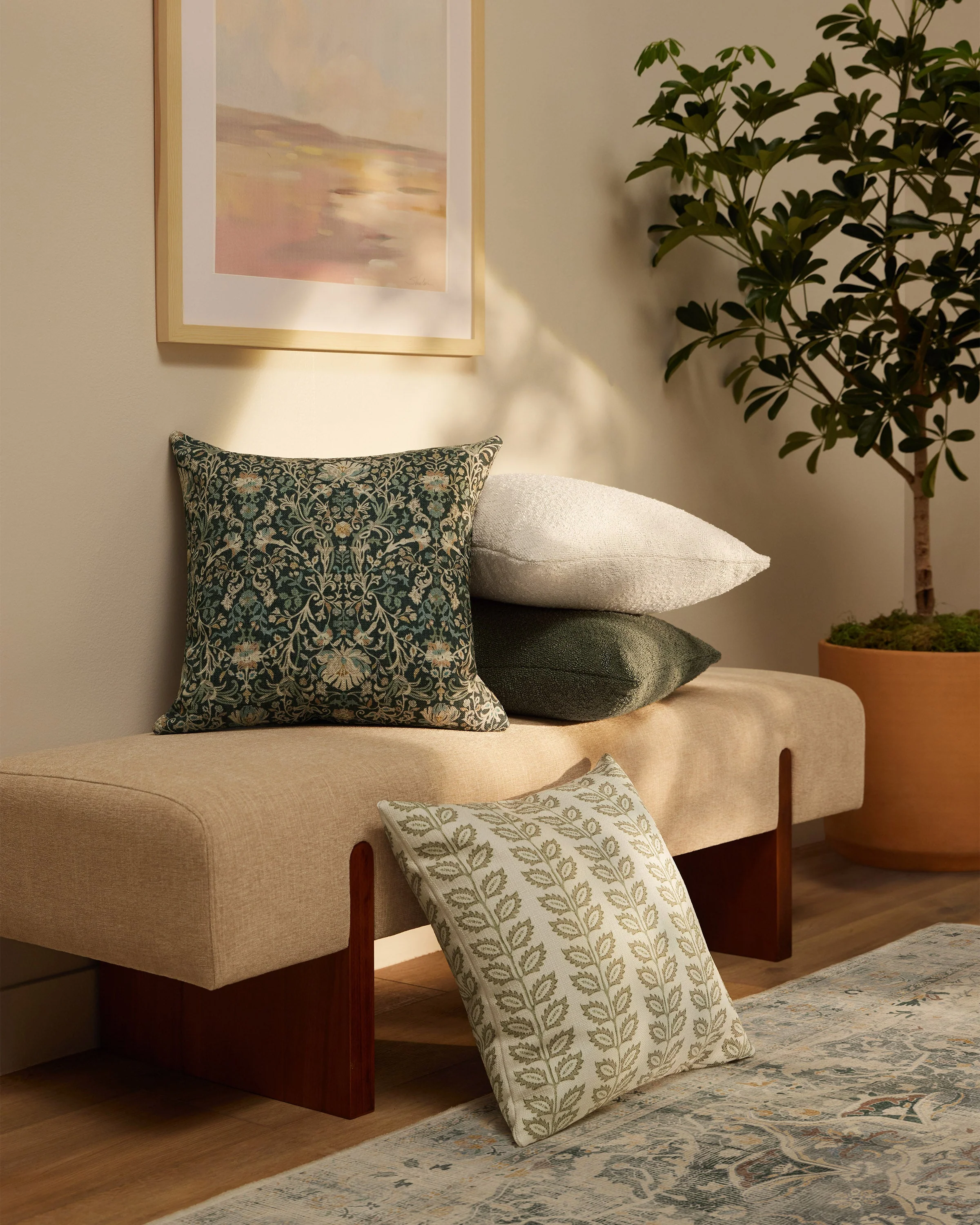 Windsor Jade Woven Throw Pillow