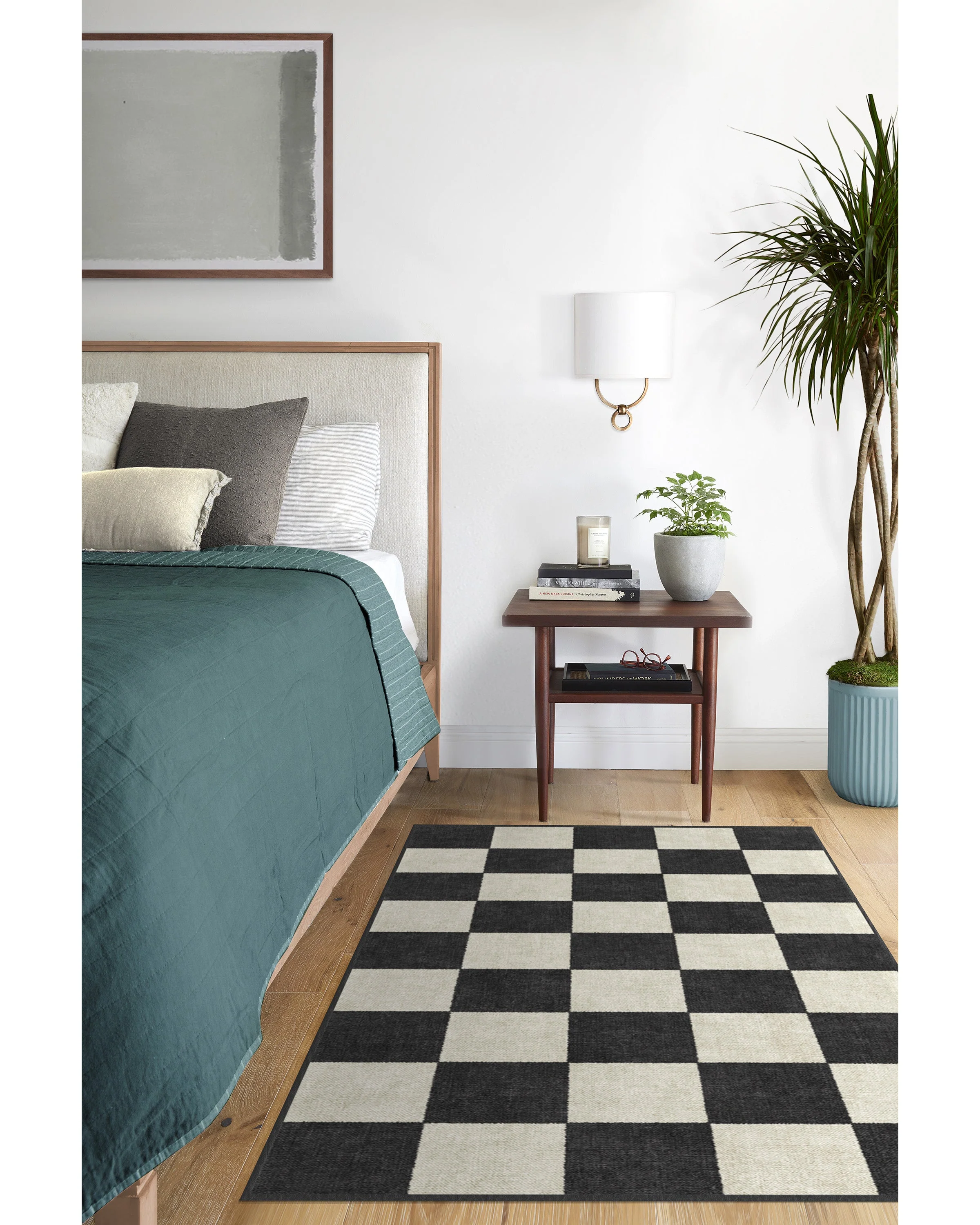 Jaque Checkered Black Flatwoven Rug