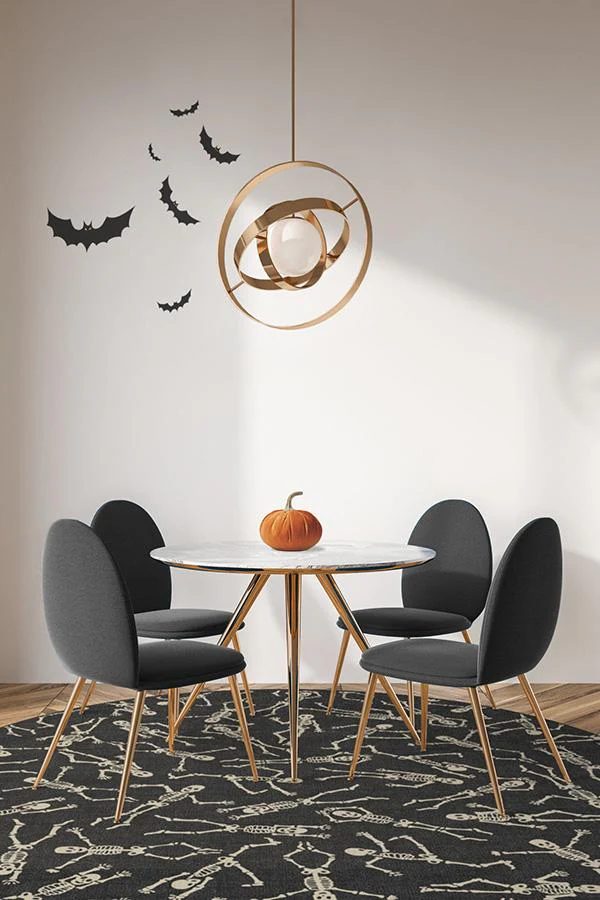 Bone Dance Black Flatwoven Rug