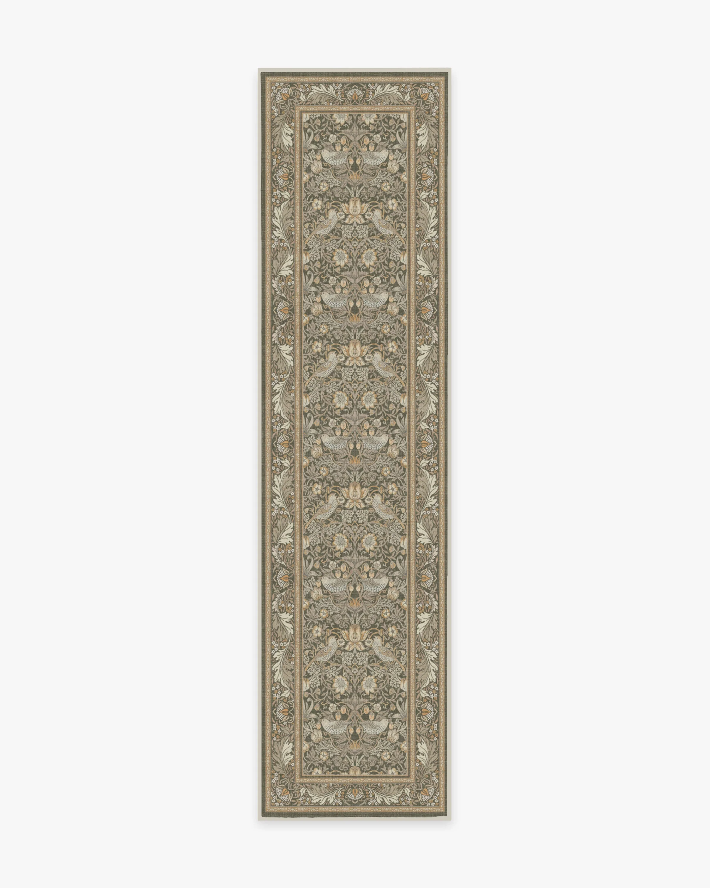 Strawberry Thief Stone Gold Flatwoven Rug by Morris & Co.