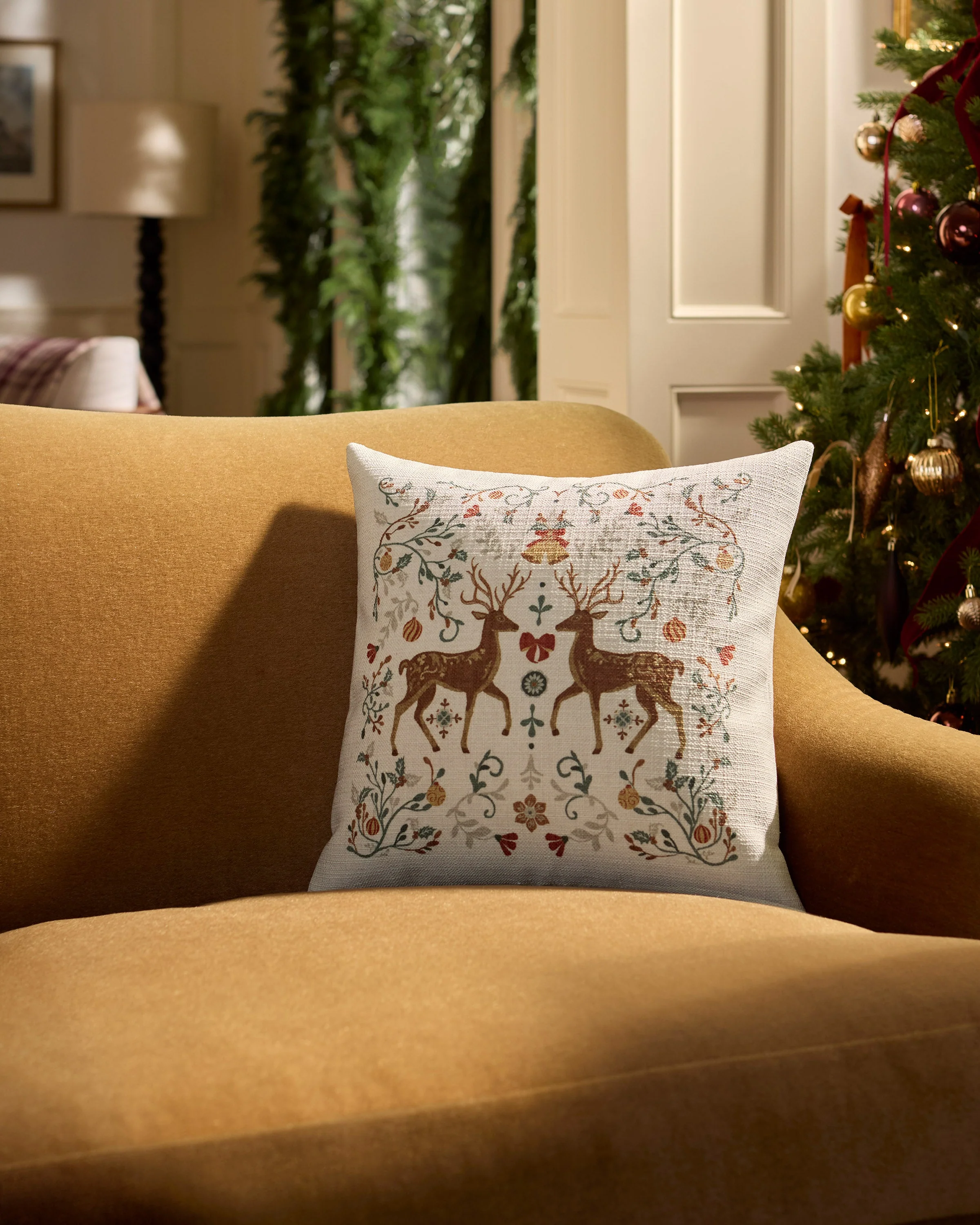 Belle Ivory Woven Throw Pillow