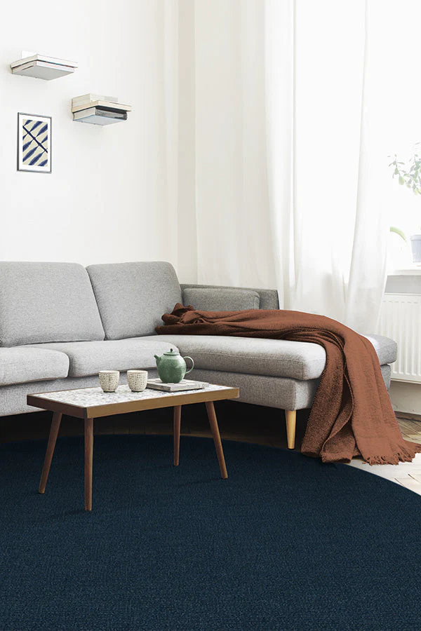 Heathered Solid Navy Rug