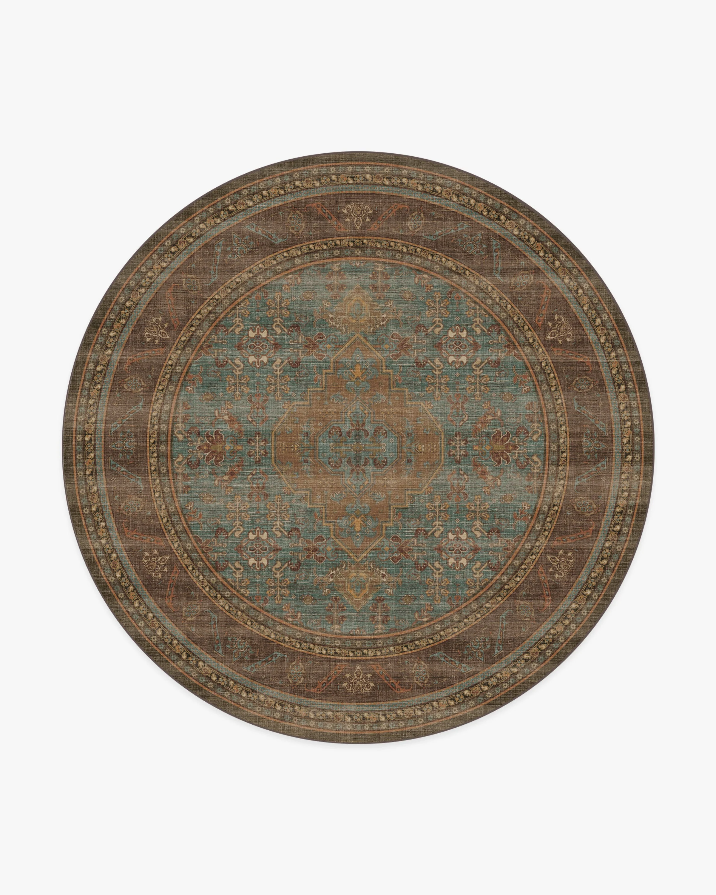 Rowan Teal Blue & Copper Rug