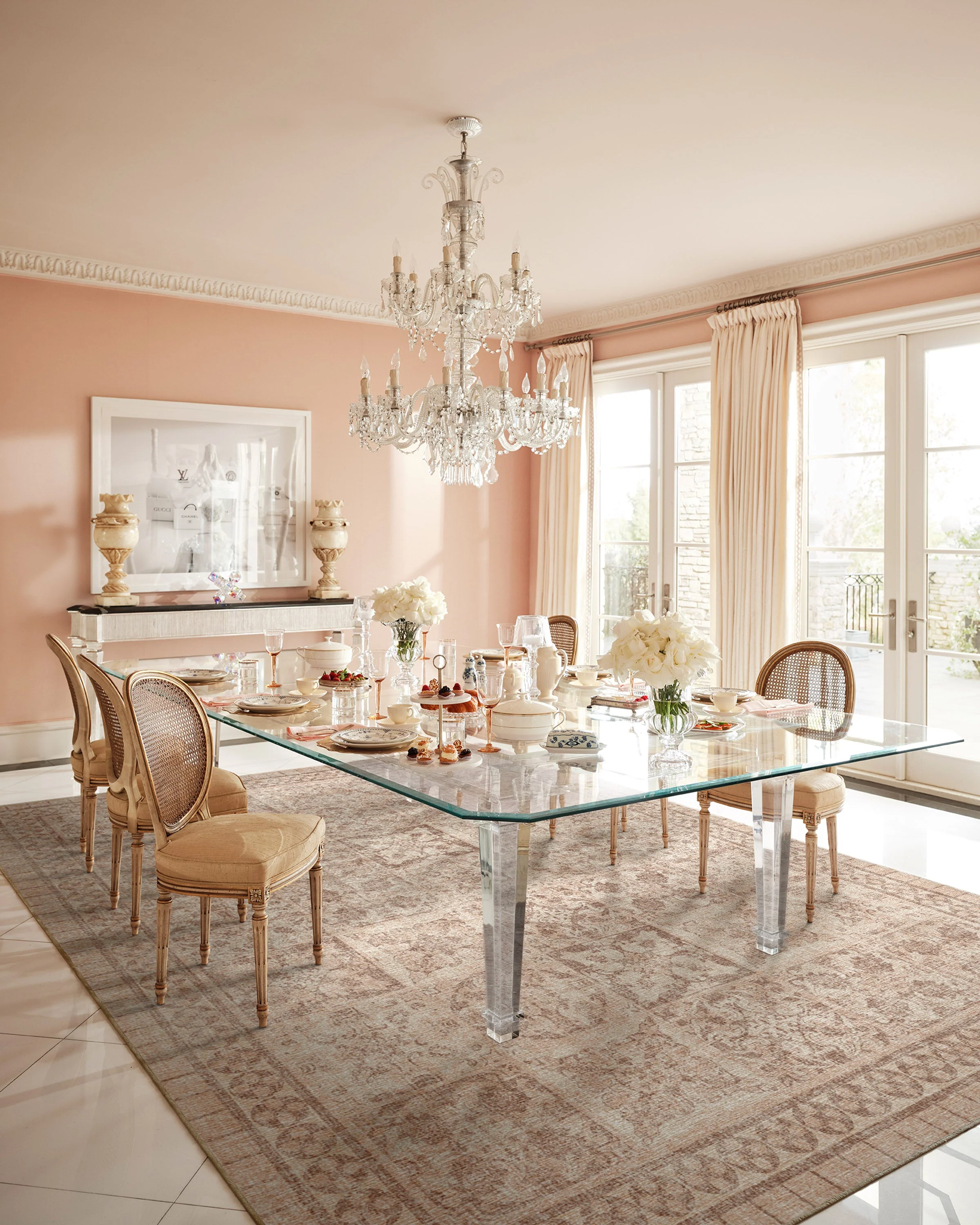 Astoria Rose Gold Flatwoven Rug by The Hiltons