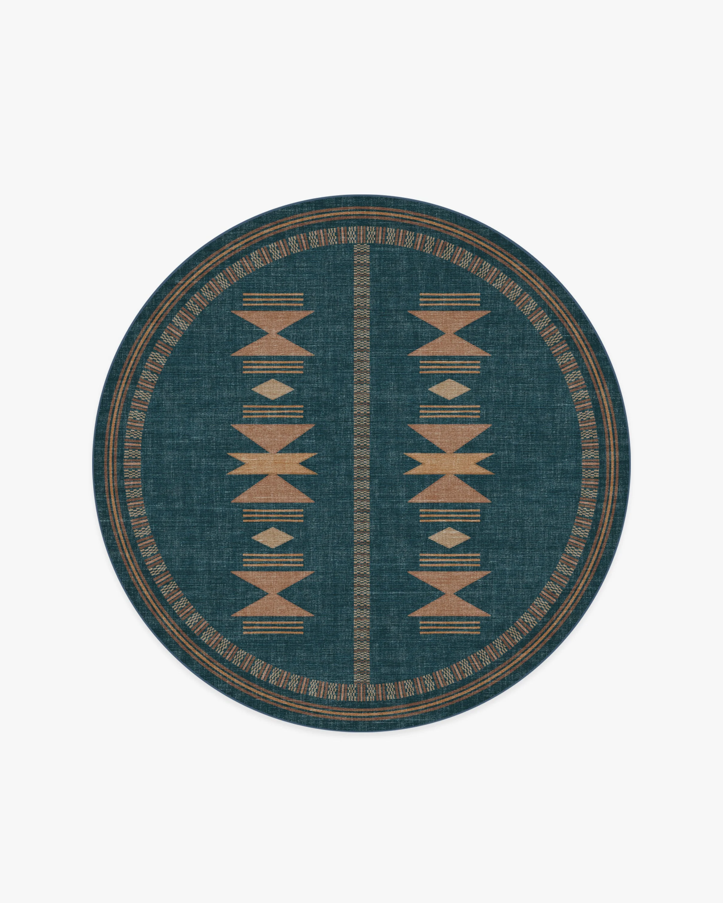 Lark Blue & Rose Flatwoven Rug