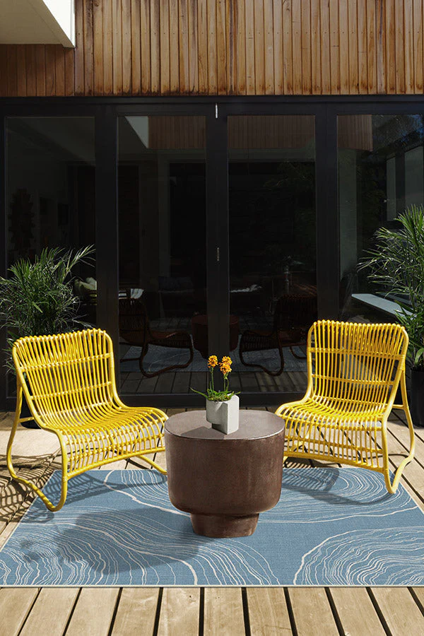 Kalder Slate Blue Outdoor Rug