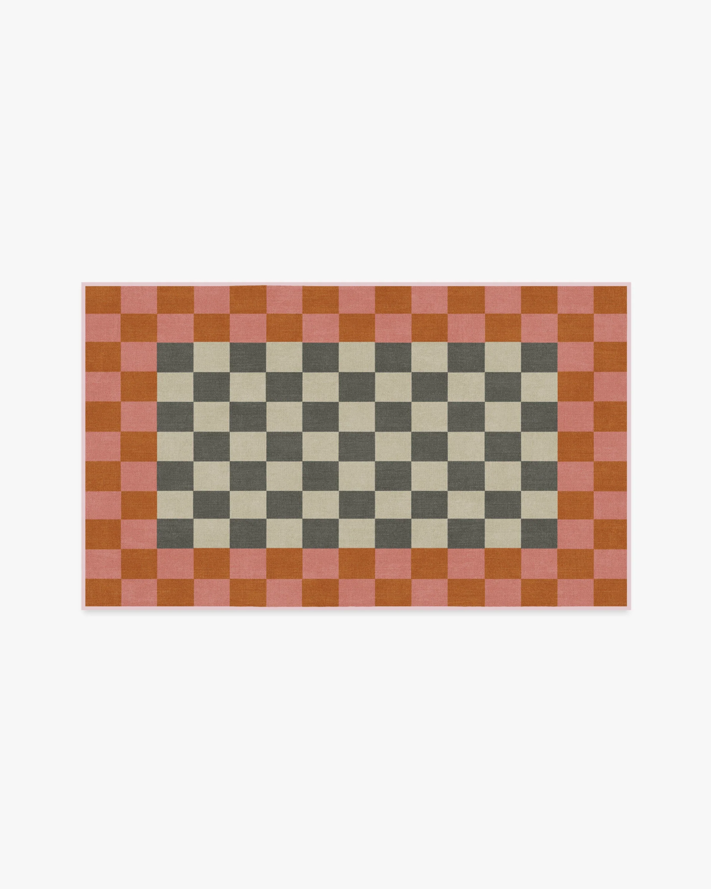 Checker Border Pink & Orange Rug by Jonathan Adler