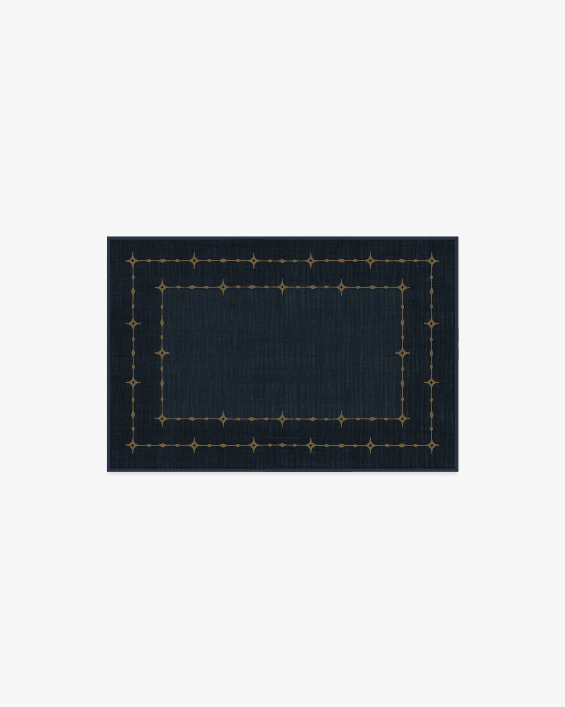 Sparkle Border Dark Navy Flatwoven Rug