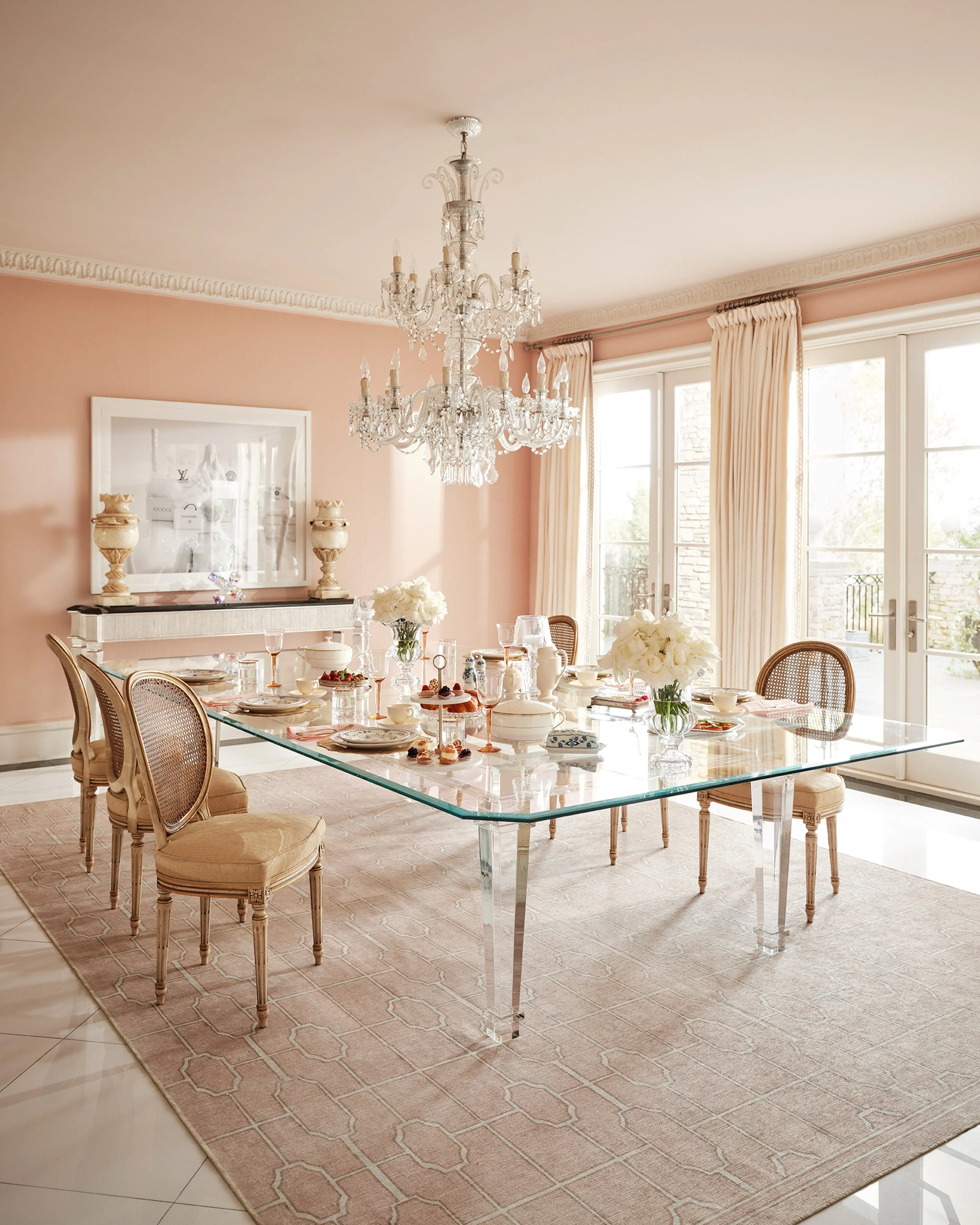 Diana Trellis Rose Gold Rug by The Hiltons