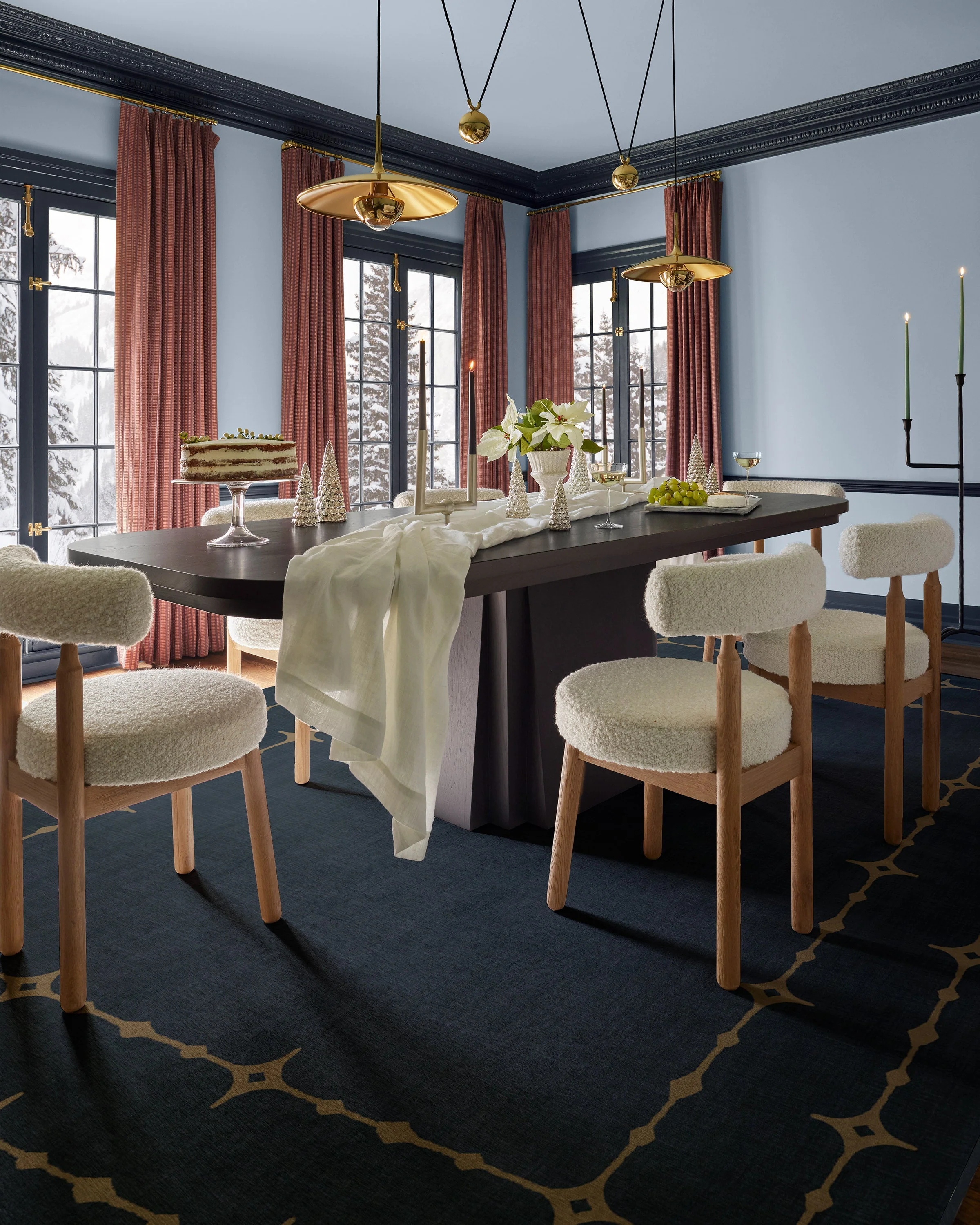 Sparkle Border Dark Navy Rug