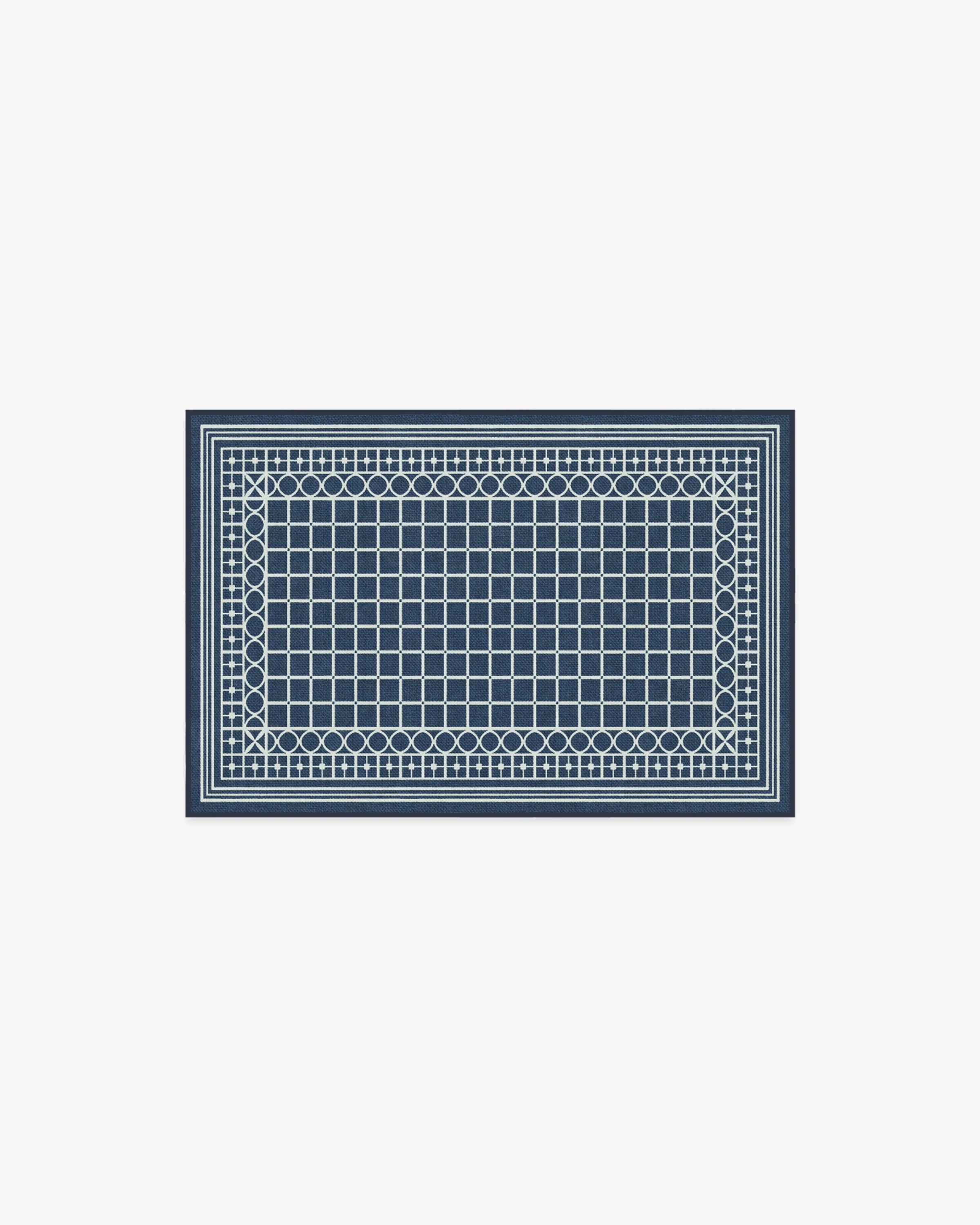 Palm Beach Navy Flatwoven Rug by Gray Malin