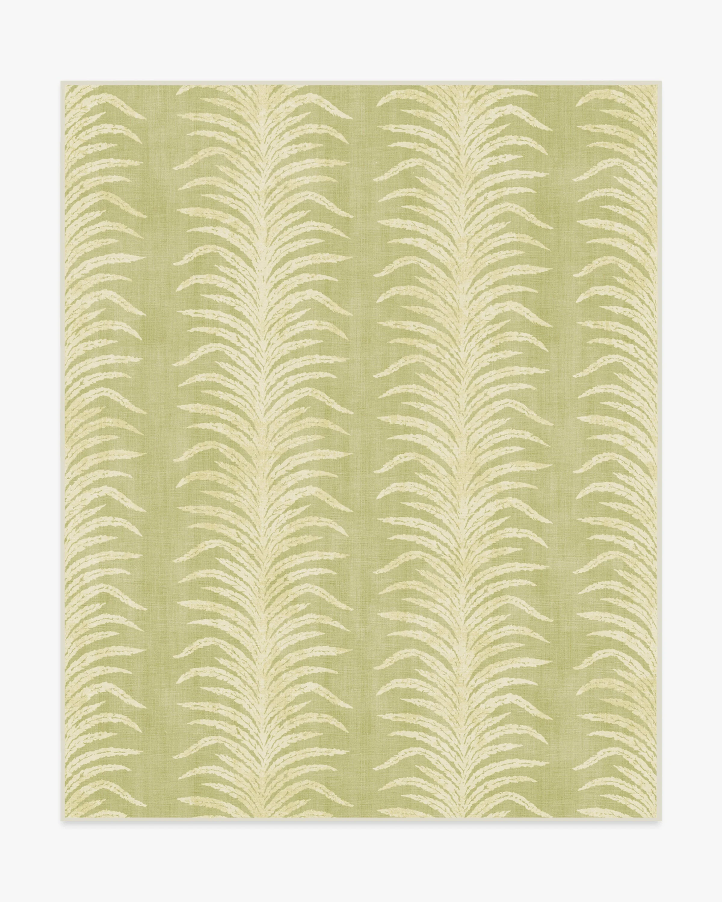 Tree Fern Matcha Green Flatwoven Rug by Sanderson