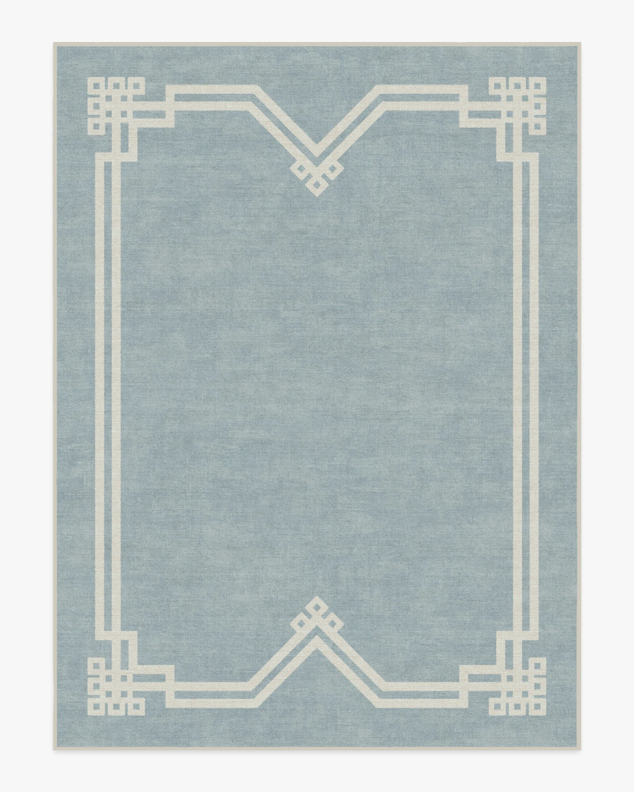 Chrysler Border Chambray Blue Rug by The Hiltons