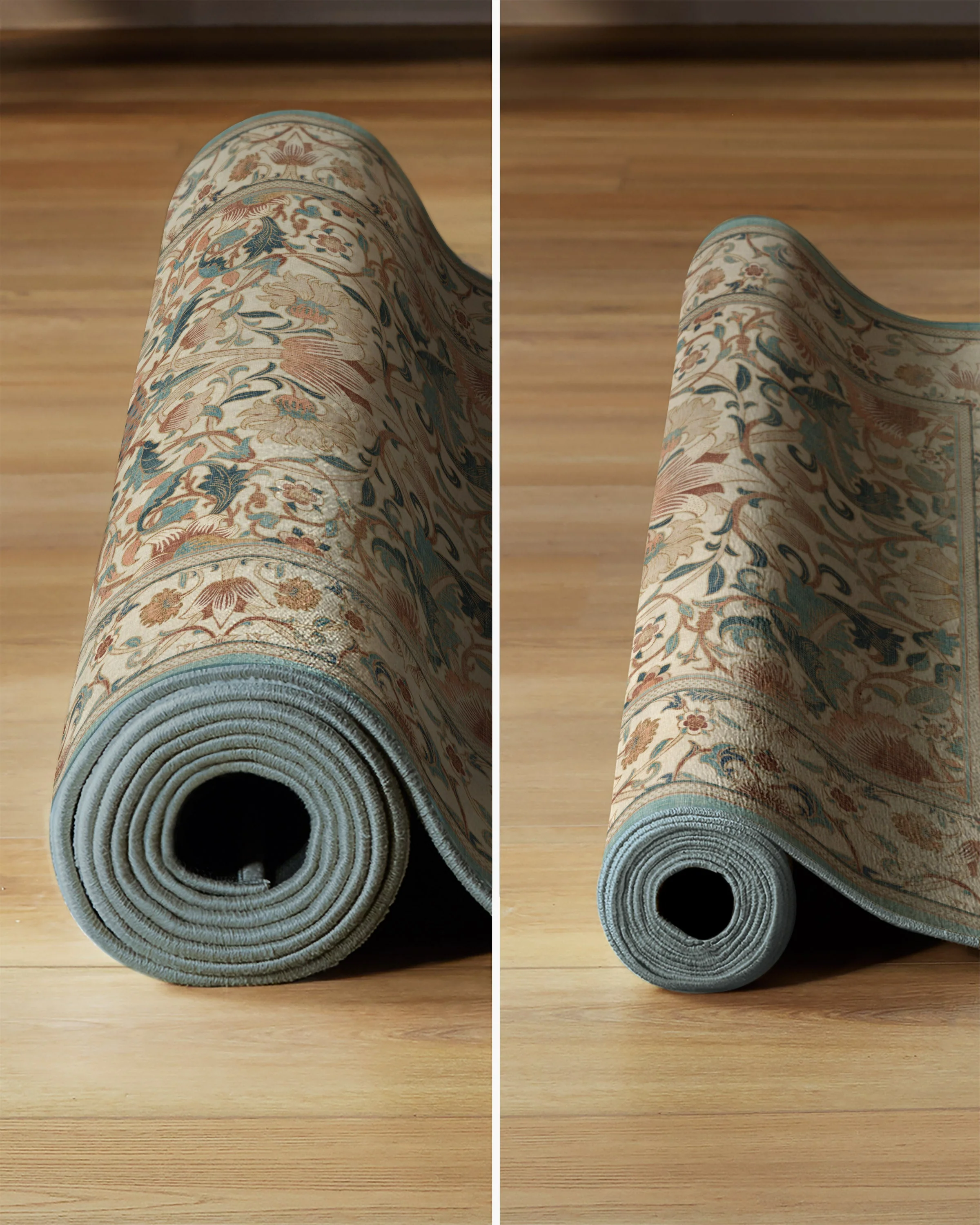 Lodden Soft Rose & Teal Rug by Morris & Co.