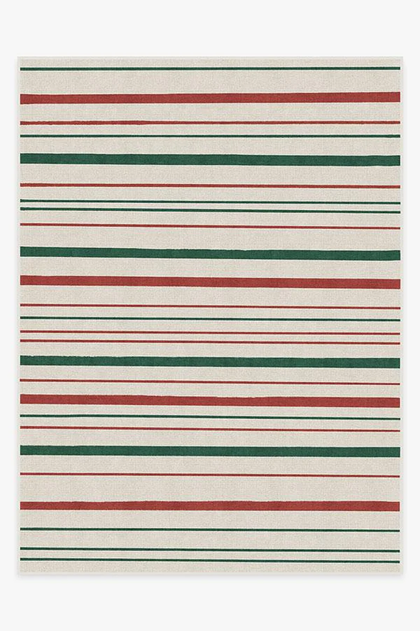 Hudson Stripe Red & Green Flatwoven Rug