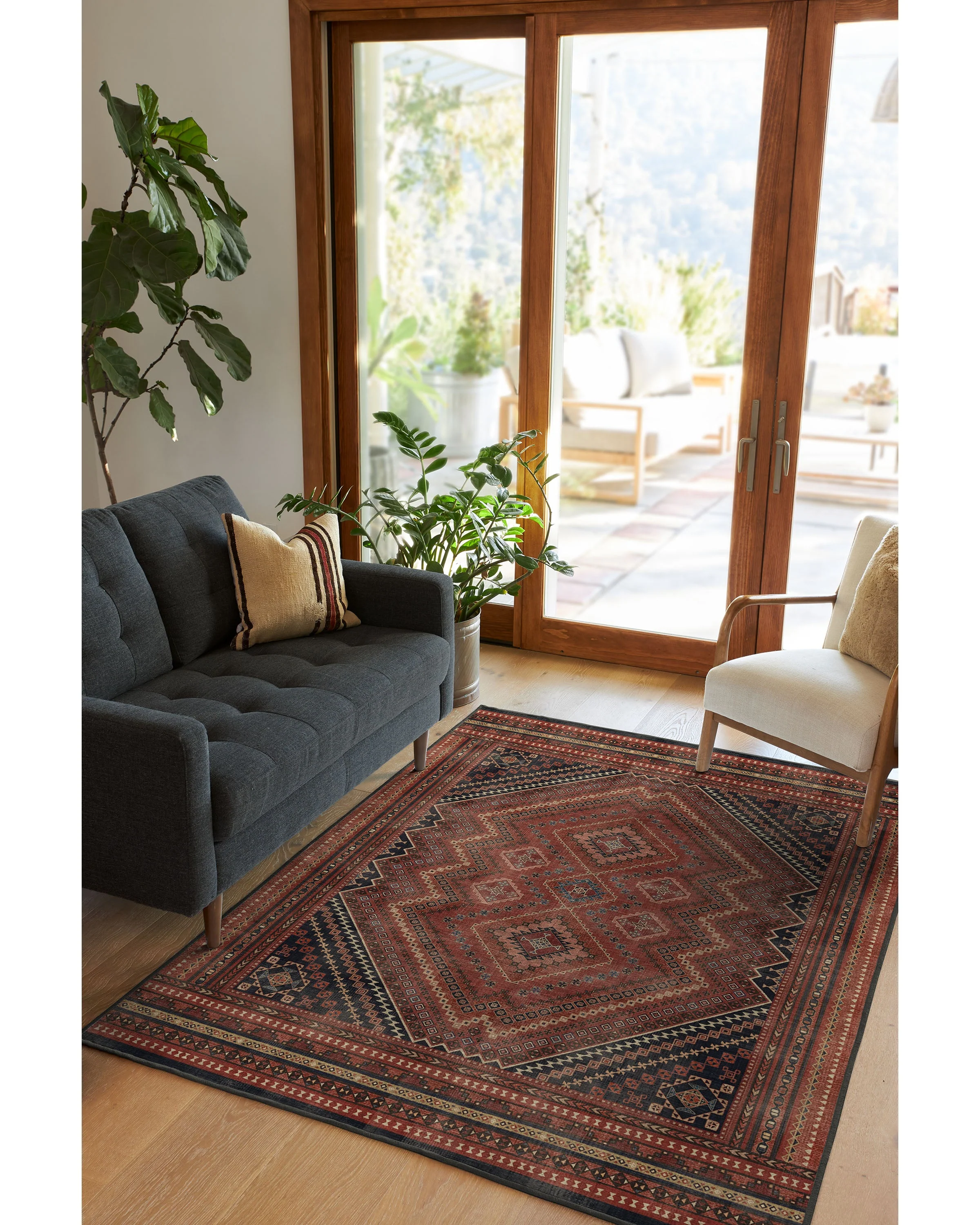 Kaden Amber Red Flatwoven Rug