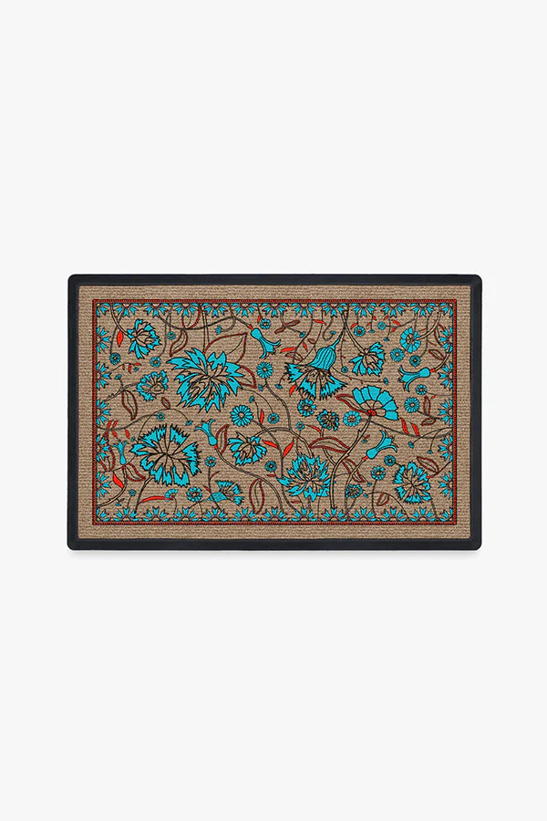 Spring Has Sprung Turquoise Doormat by Iris Apfel