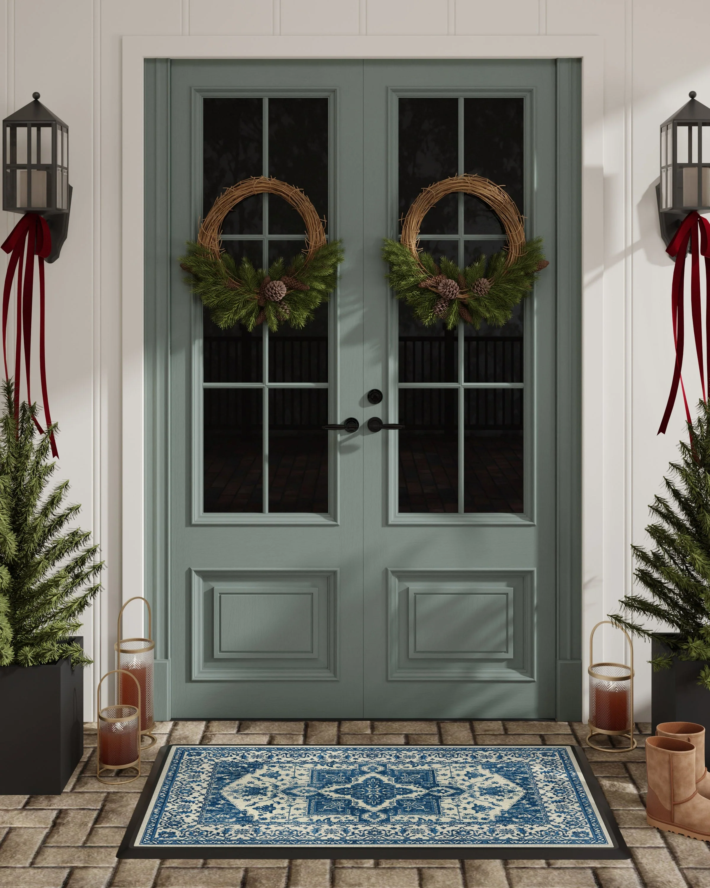 Kira Delft Blue Large Doormat