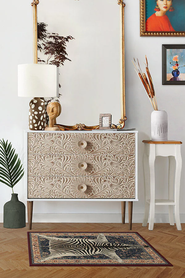 On Safari Sapphire Rug by Iris Apfel